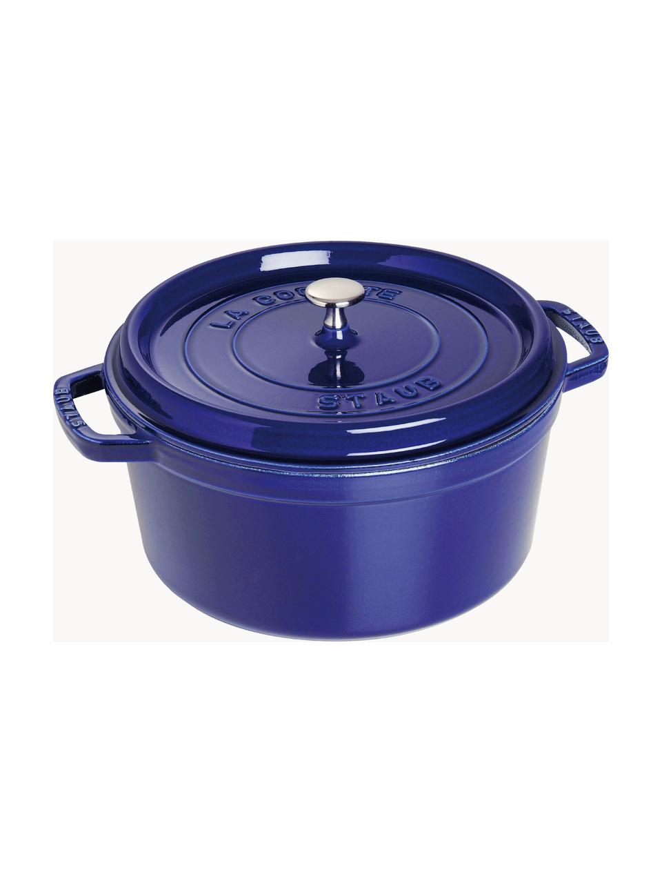 Casseruola rotonda in ghisa La Cocotte, Ghisa smaltata, Blu elettrico, argentato, Ø 24 x Alt. 15 cm, 3,8 l