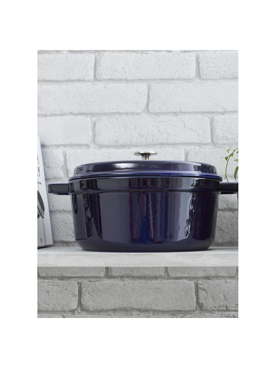 Casseruola rotonda in ghisa La Cocotte, Ghisa smaltata, Blu elettrico, argentato, Ø 24 x Alt. 15 cm, 3,8 l