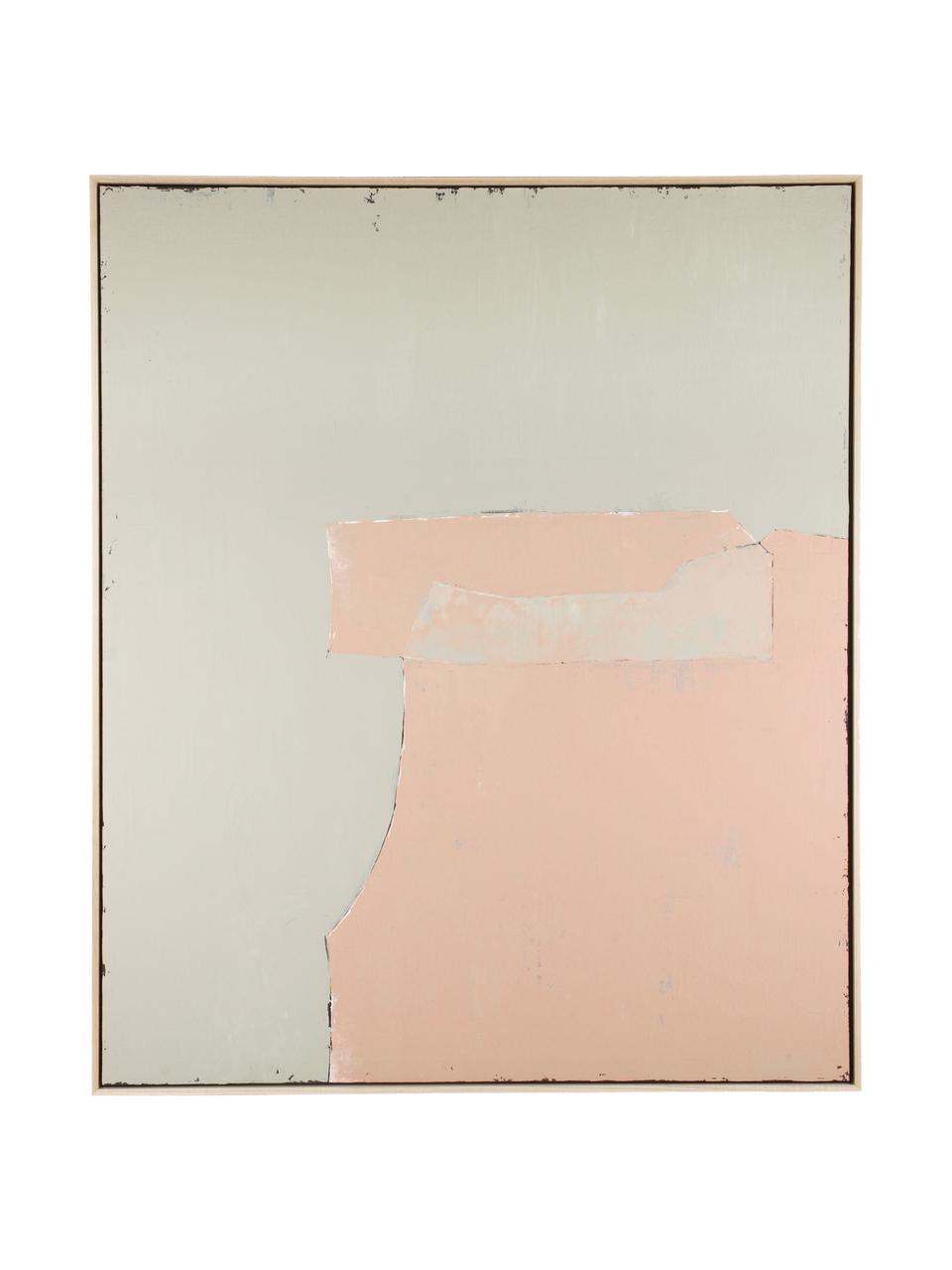 Tableau encadré Olivia, Couleur crème, rose, larg. 100 x haut. 120 cm