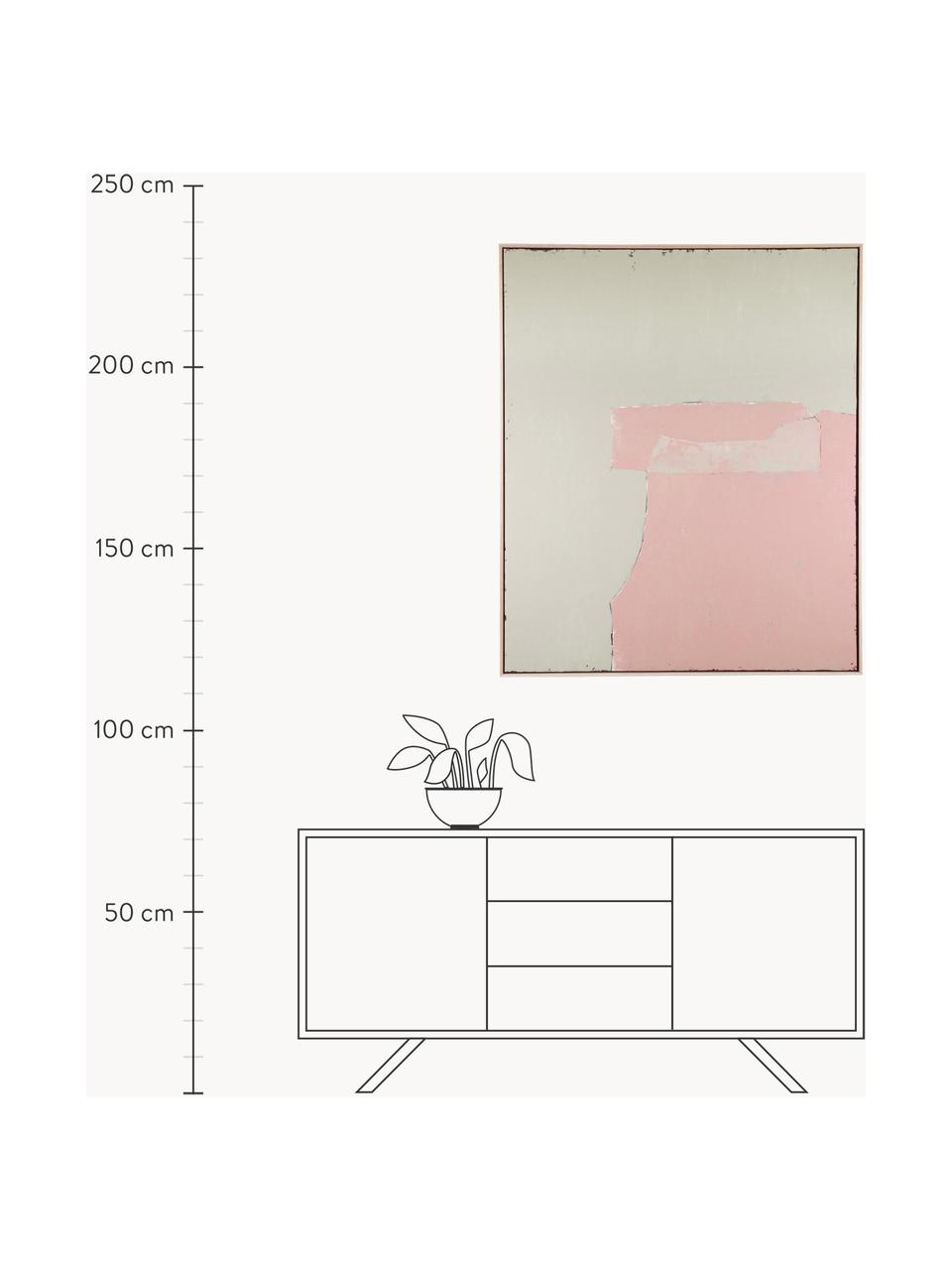 Gerahmtes Leinwandbild Olivia, Bild: Leinwand, Farbe, Rahmen: Eschenholz, Altrosa, Hellbeige, B 100 x H 120 cm