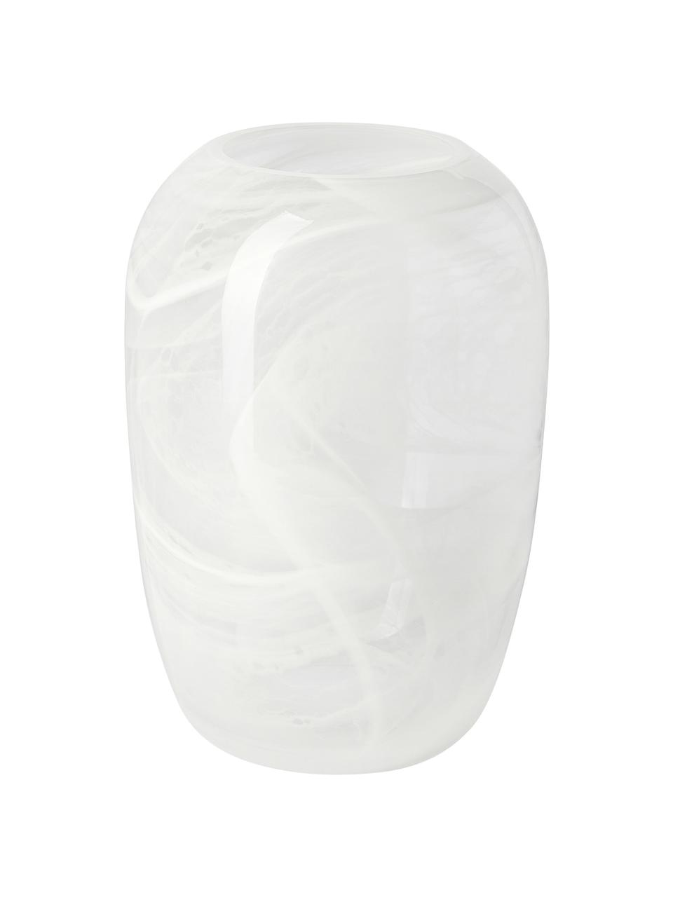 Handgefertigte Glas-Vase Helvi, Glas, Weiß, semi-transparent, Ø 20 x H 30 cm