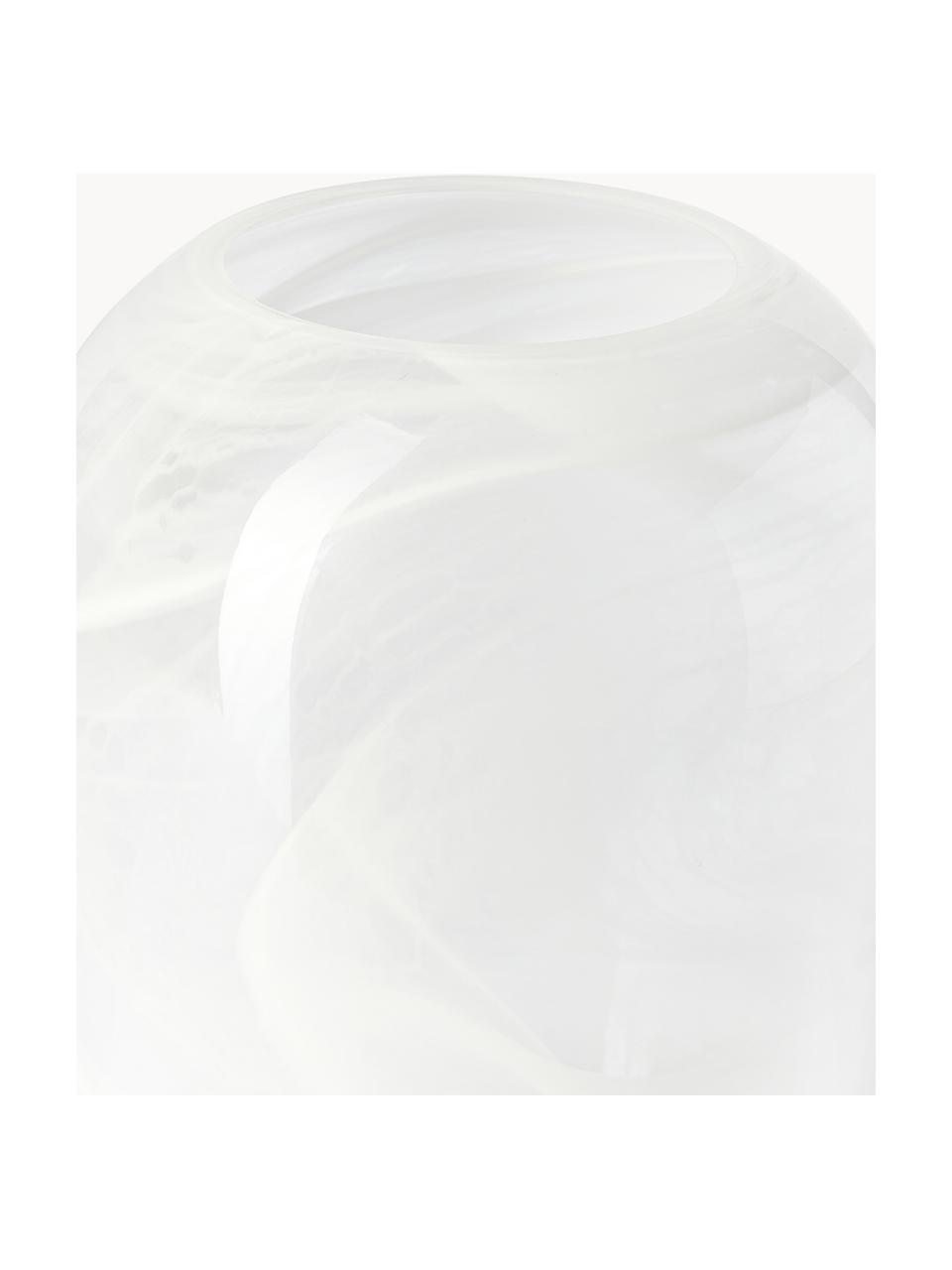 Jarrón de vidrio soplado artesanalmente Helvi, 30 cm, Vidrio, Blanco semitransparente, Ø 20 x Al 30 cm