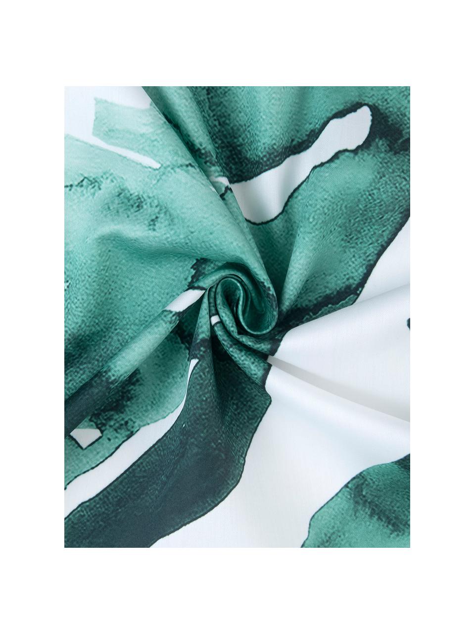 Fundas de almohada de satén Lou, 2 uds., Blanco, verde, An 40 x L 80 cm