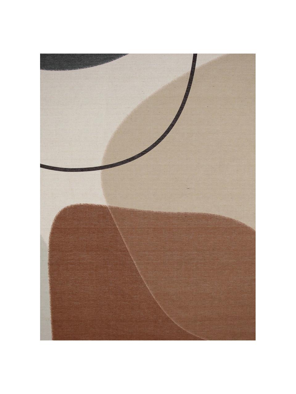 Wandobject Abby, Canvas, kunststof, Wit, bruin, beige, zwart, 105 x 136 cm