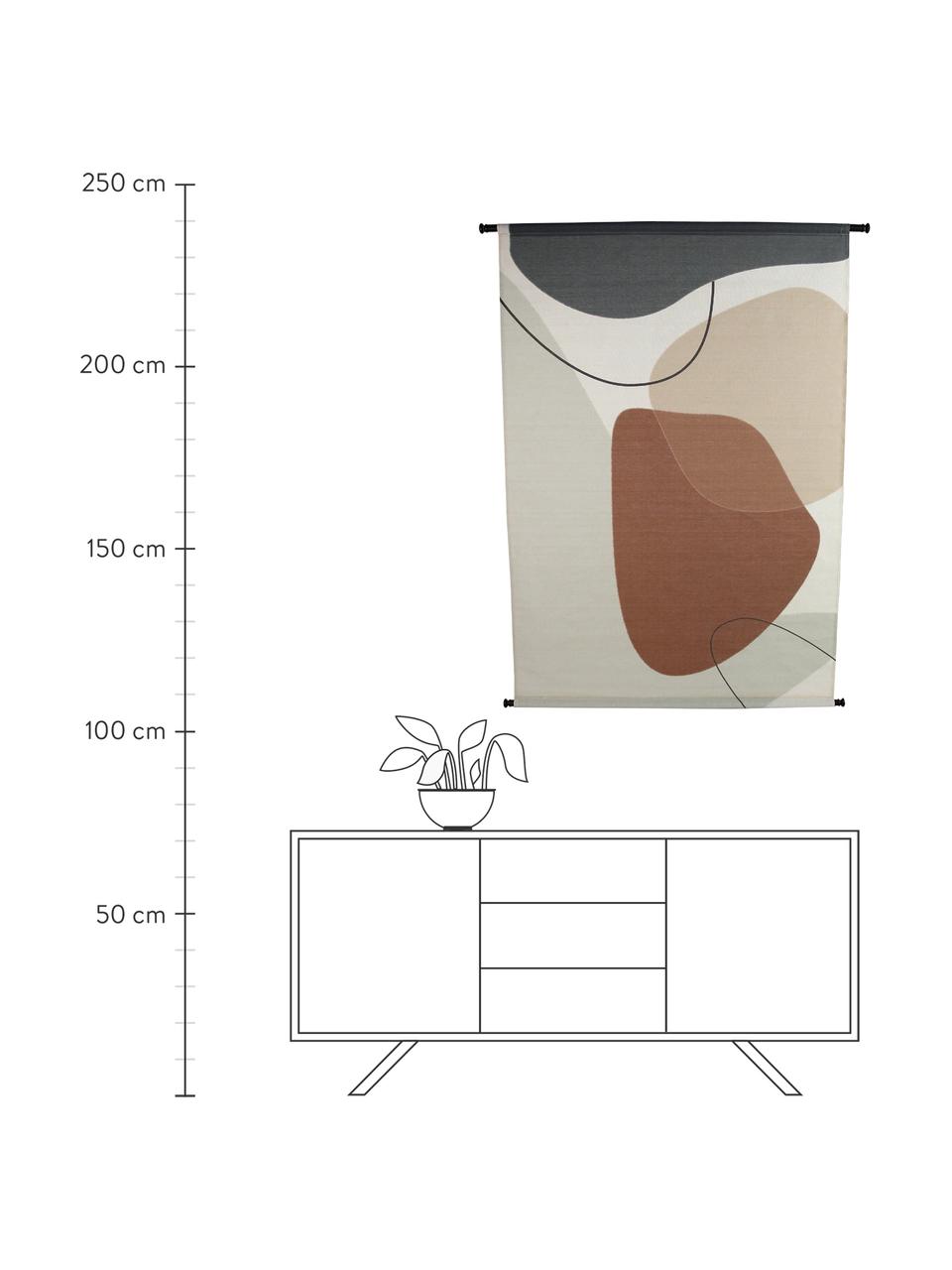 Wandobjekt Abby, Leinwand, Kunststoff, Weiß, Braun, Beige, Schwarz, 105 x 136 cm