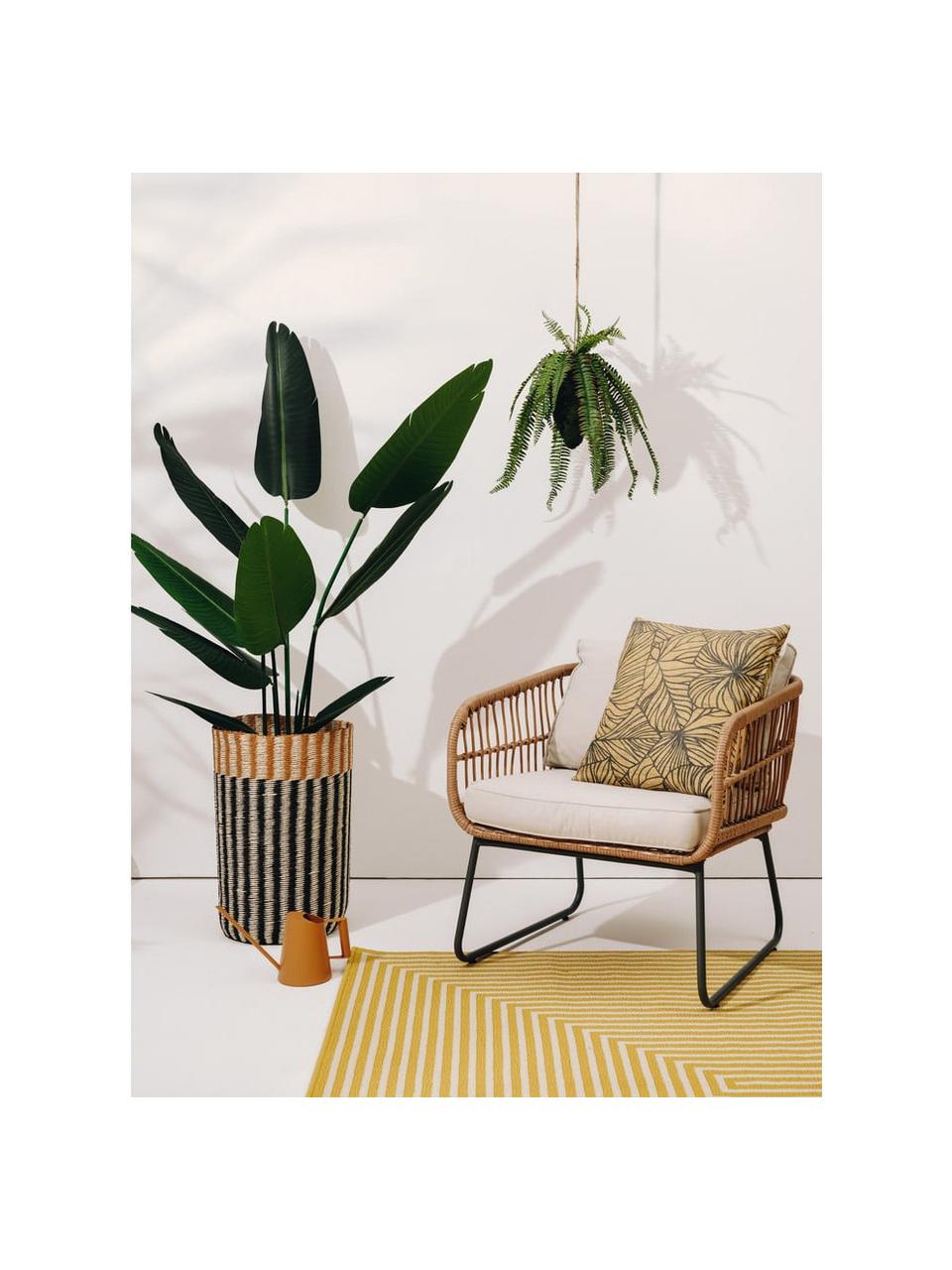 Fauteuil lounge de jardin Vistdal, Brun clair, blanc cassé, larg. 70 x prof. 70 cm