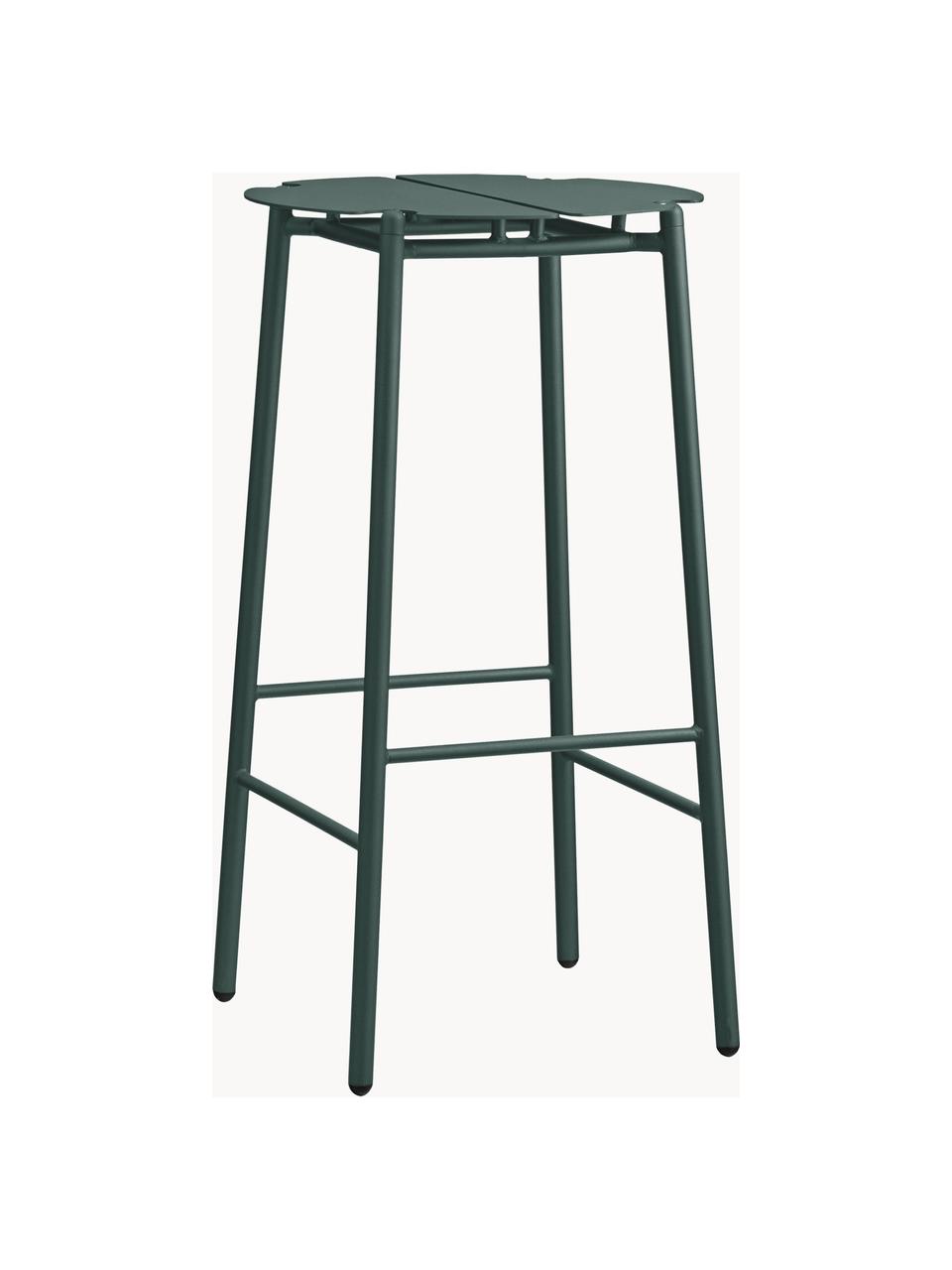 Zahradní barová židle z kovu Novo, Potažená ocel, Tmavě zelená, Ø 38 cm, V 75 cm