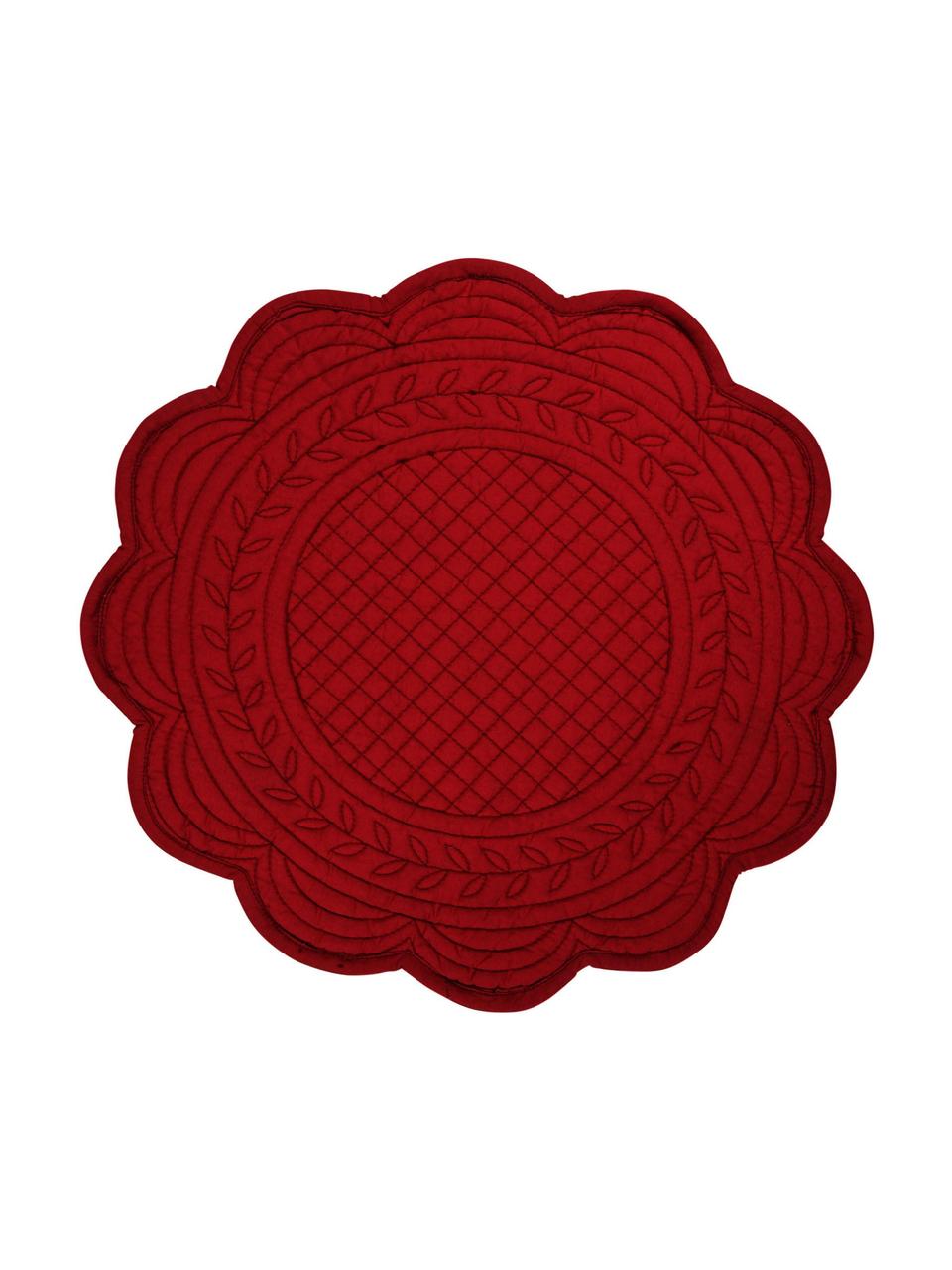 Tovaglietta rotonda americana Boutis 2 pz, 100% cotone, Rosso, Ø 43 cm