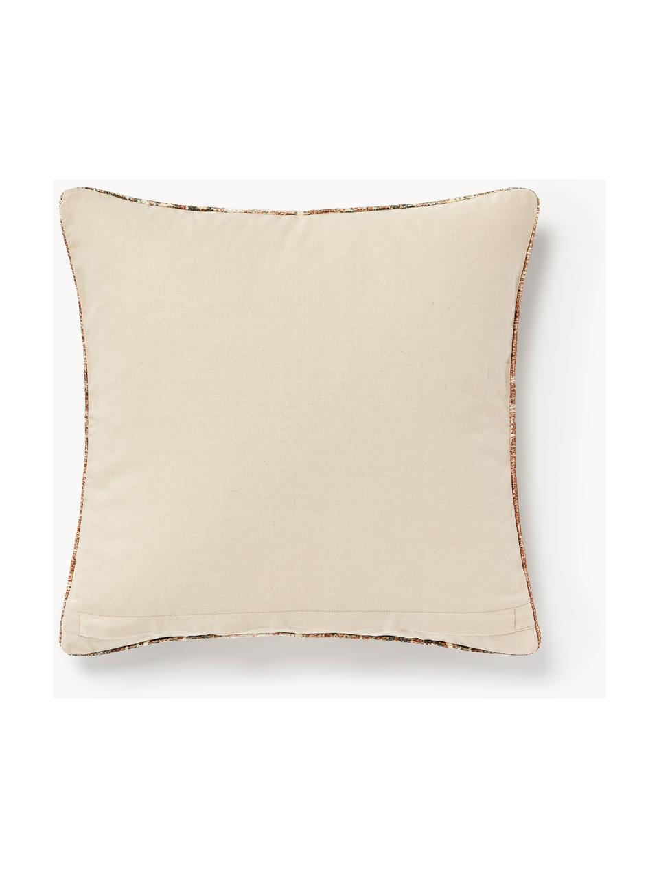 Housse de coussin 50x50 orientale en jute Nario, Tons bruns, larg. 50 x long. 50 cm