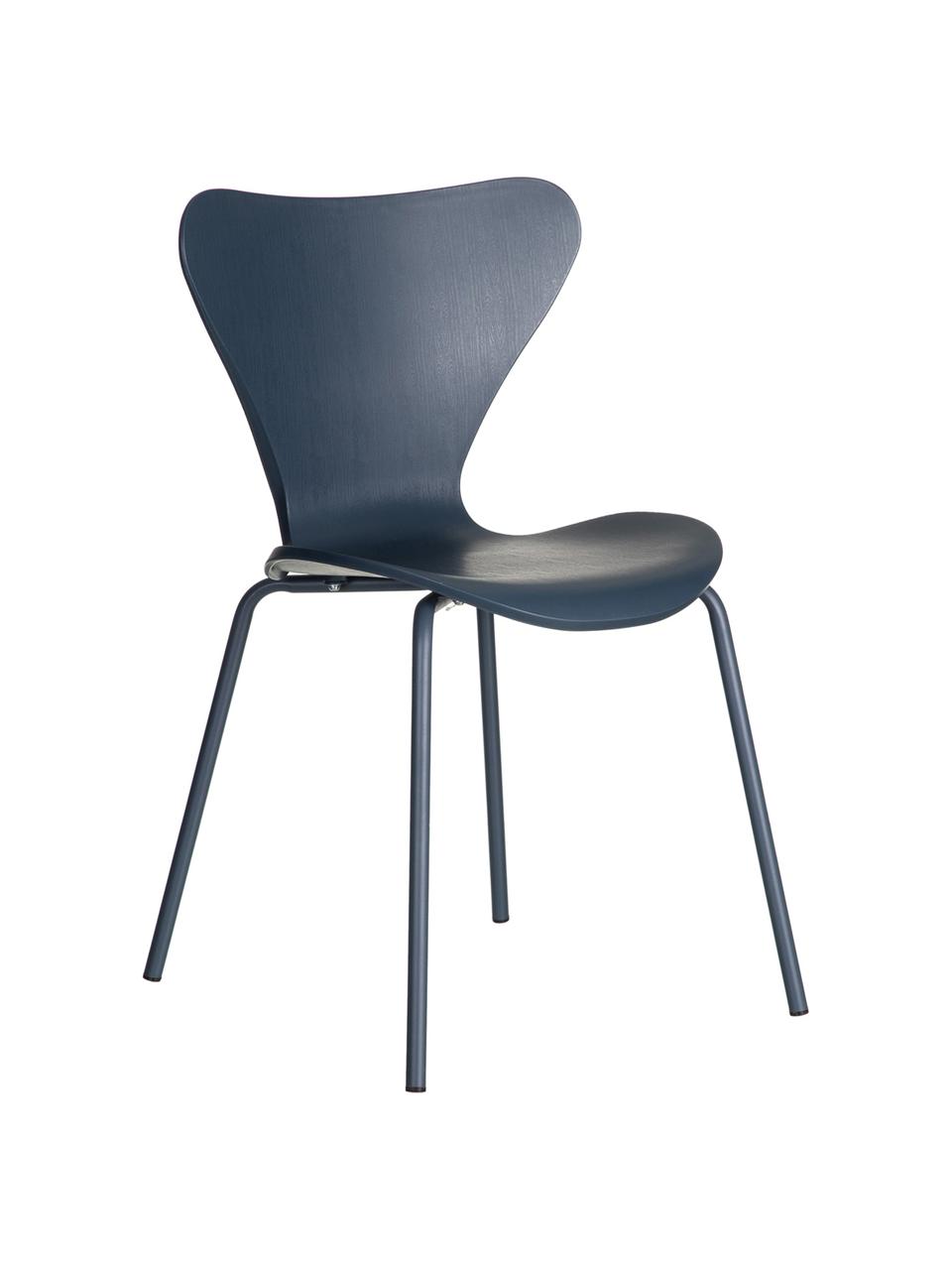 Krzesło z tworzywa sztucznego Pippi, 2 szt., Nogi: metal powlekany, Niebieski, S 50 x G 47 cm