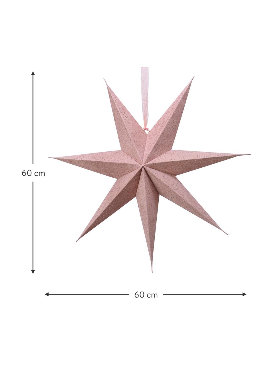 Grote gloeiende sterren Amelia, 2 stuks, Papier, Roze, B 60 cm x H 60 cm