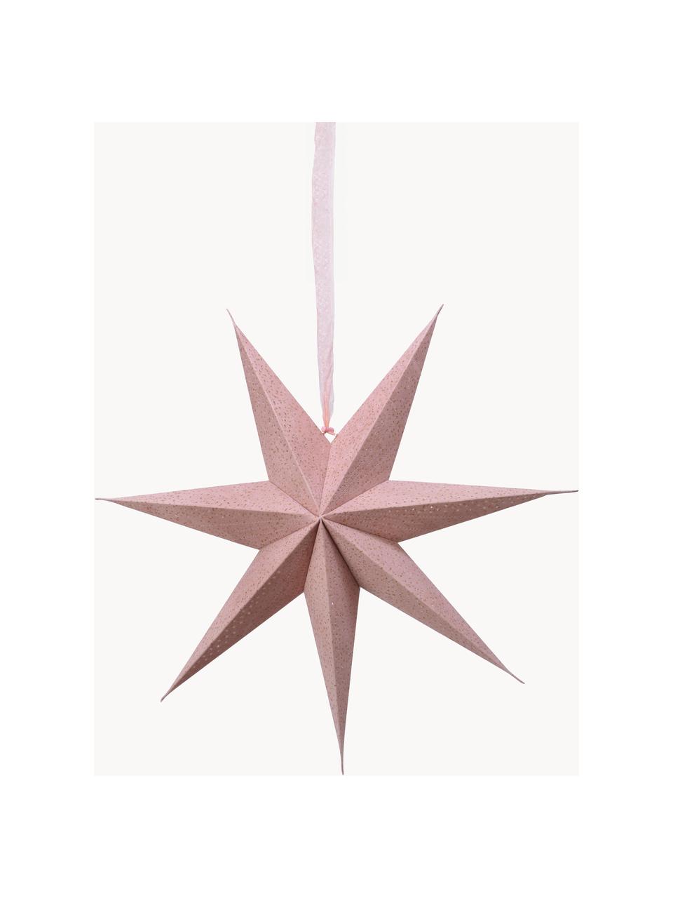 Grandes étoiles lumineuses Amelia, 2 pièces, Papier, Vieux rose, larg. 60 x haut. 60 cm