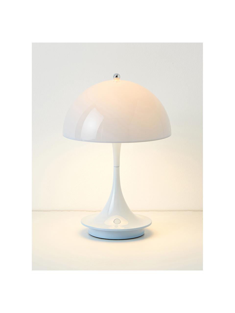 Mobile dimmbare LED-Tischlampe Panthella, H 24 cm, Lampenschirm: Acrylglas, Acrylglas Hellblau, Ø 16 x H 24 cm