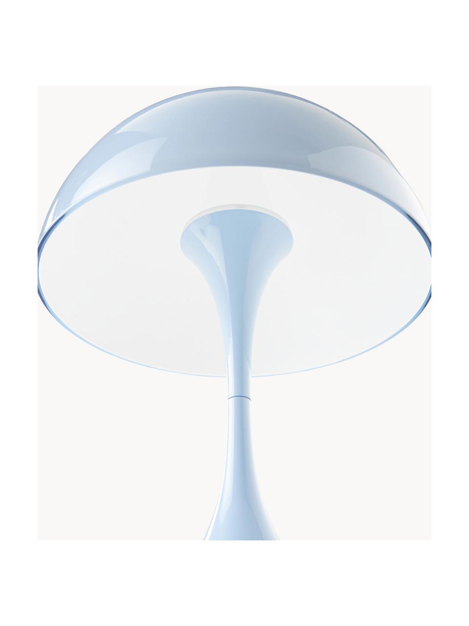 Lampada da tavolo portatile a LED con luce regolabile Panthella, alt. 24 cm, Paralume: vetro acrilico, Struttura: alluminio rivestito, Vetro acrilico grigio-blu, Ø 16 x Alt. 24 cm