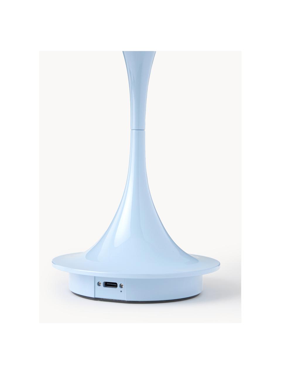 Lámpara de mesa LED regulable Panthella, Al 24 cm, Plexiglás azul claro, Ø 16 x Al 24 cm