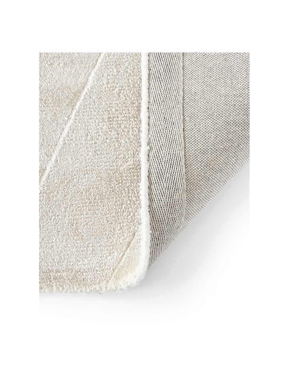 Alfombra artesanal de viscosa Alice, 100% viscosa, Marfil, An 120 x L 180 cm (Tamaño S)