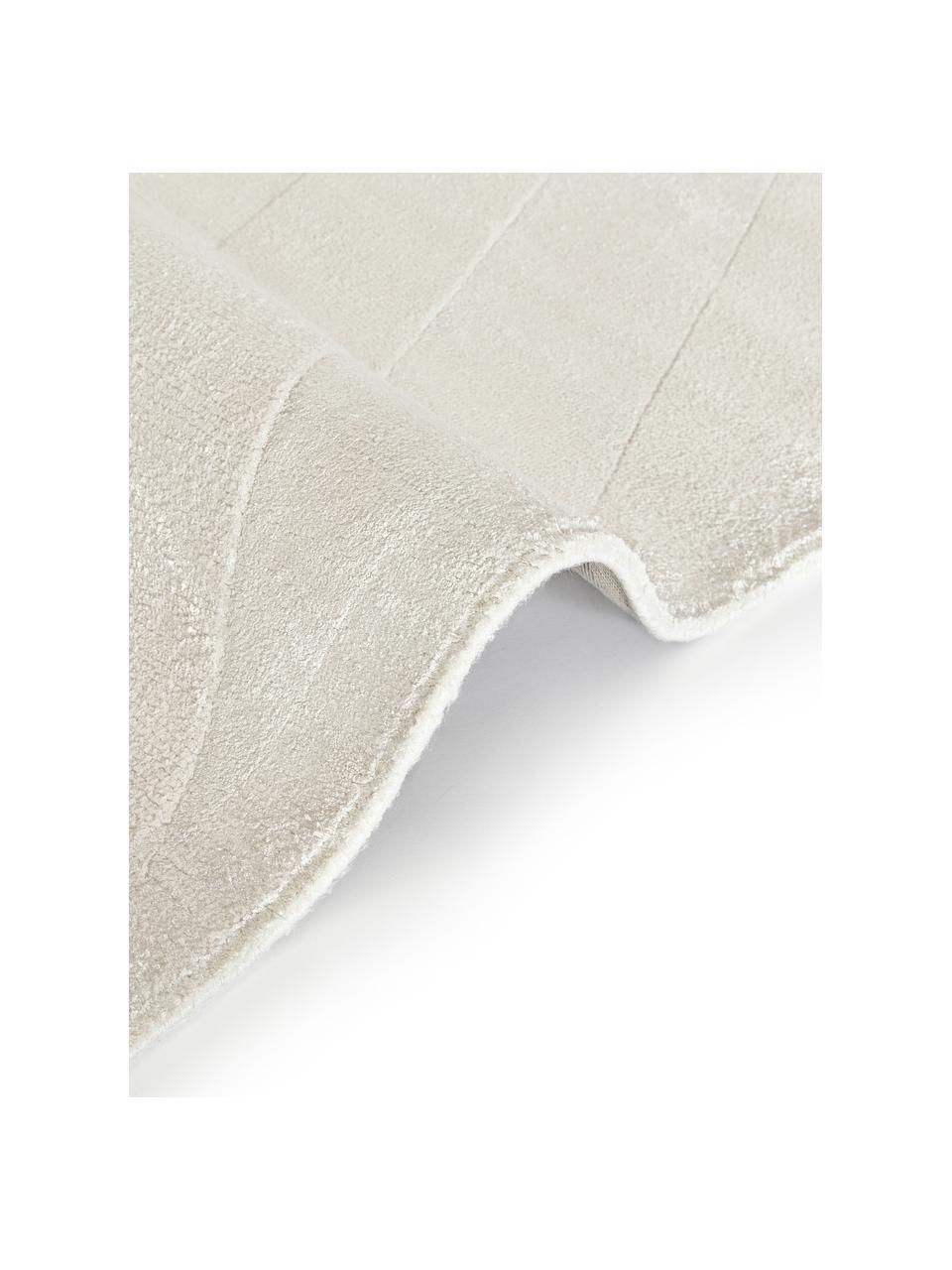 Tapis viscose tissé main Alice, 100 % viscose, Blanc ivoire, larg. 120 x long. 180 cm (taille S)