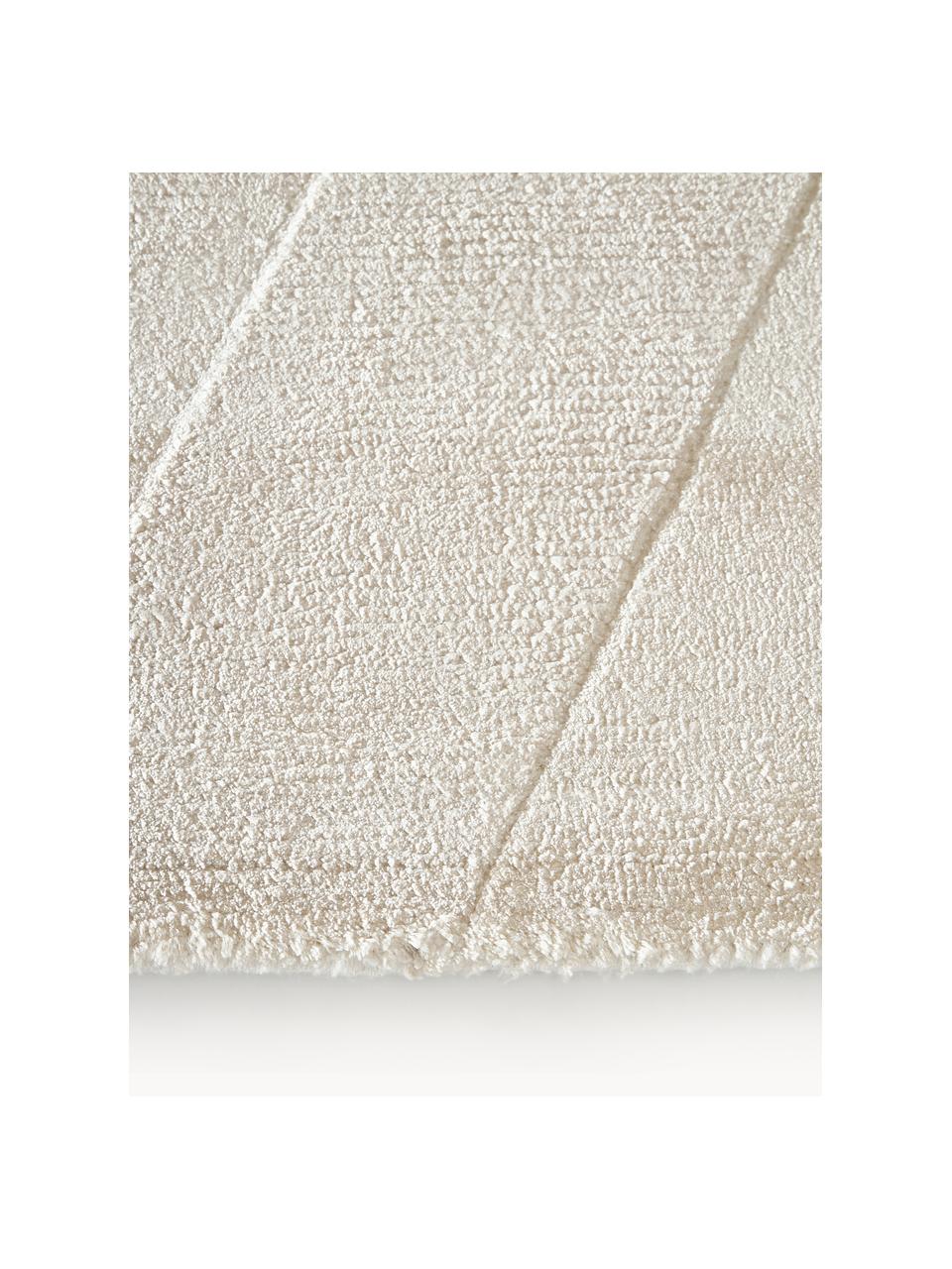 Ručně tkaný viskózový koberec Alice, 100 % viskóza, Krémově bílá, Š 120 cm, D 180 cm (velikost S)