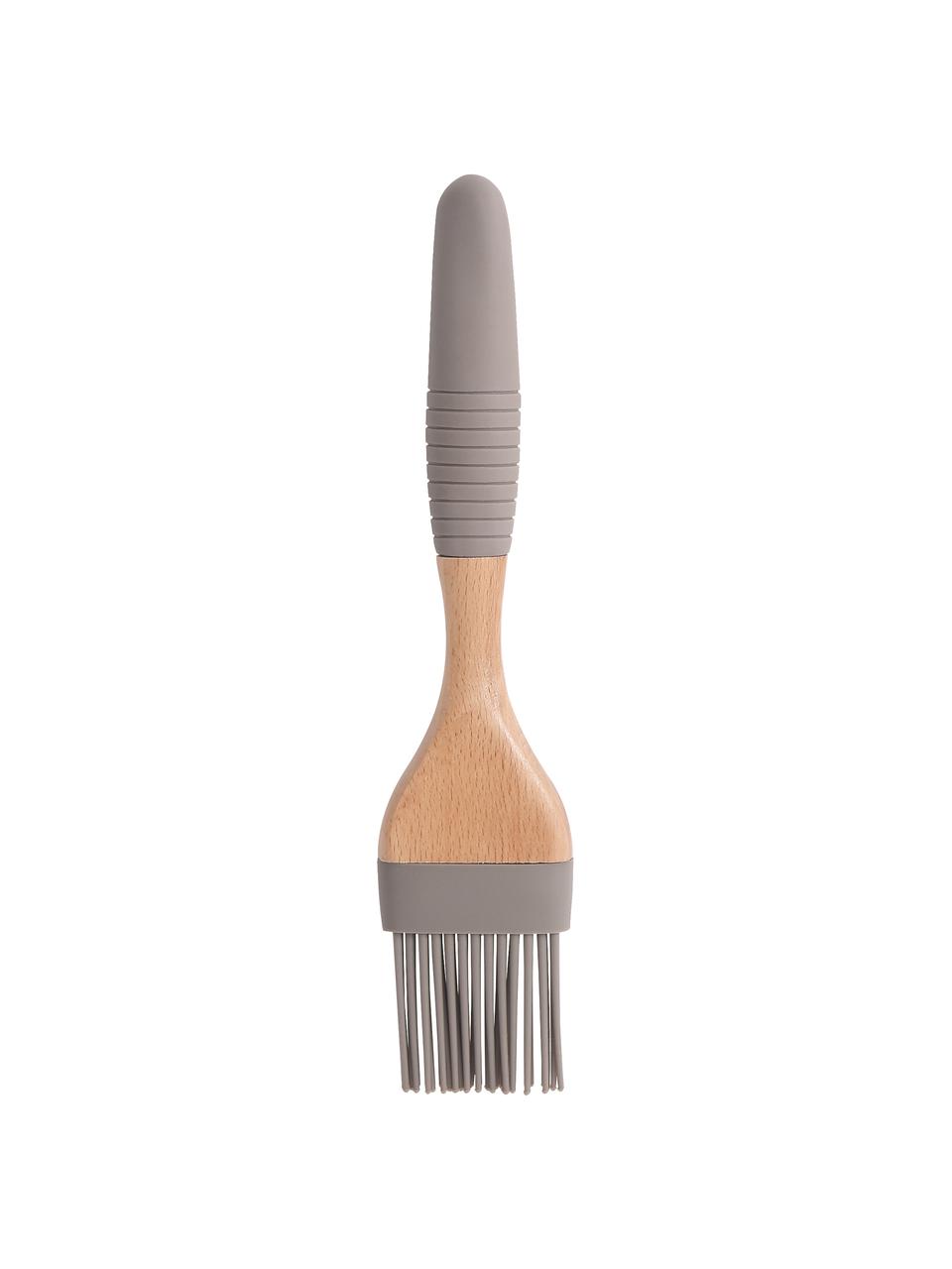 Pinceau à pâtisserie Silico, Plastique, bois, Gris, bois clair, long. 23 cm