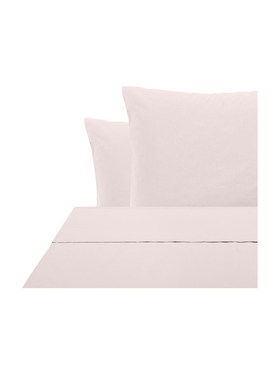 Biancheria da letto in cotone percalle rosa Elsie, Rosa chiaro, 240 x 300 cm + 2 federe 50 x 80 cm