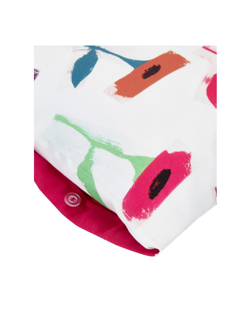 Poszewka na poduszkę z satyny bawełnianej Weyda, 2 szt., Biały, różowy, S 40 x D 80 cm