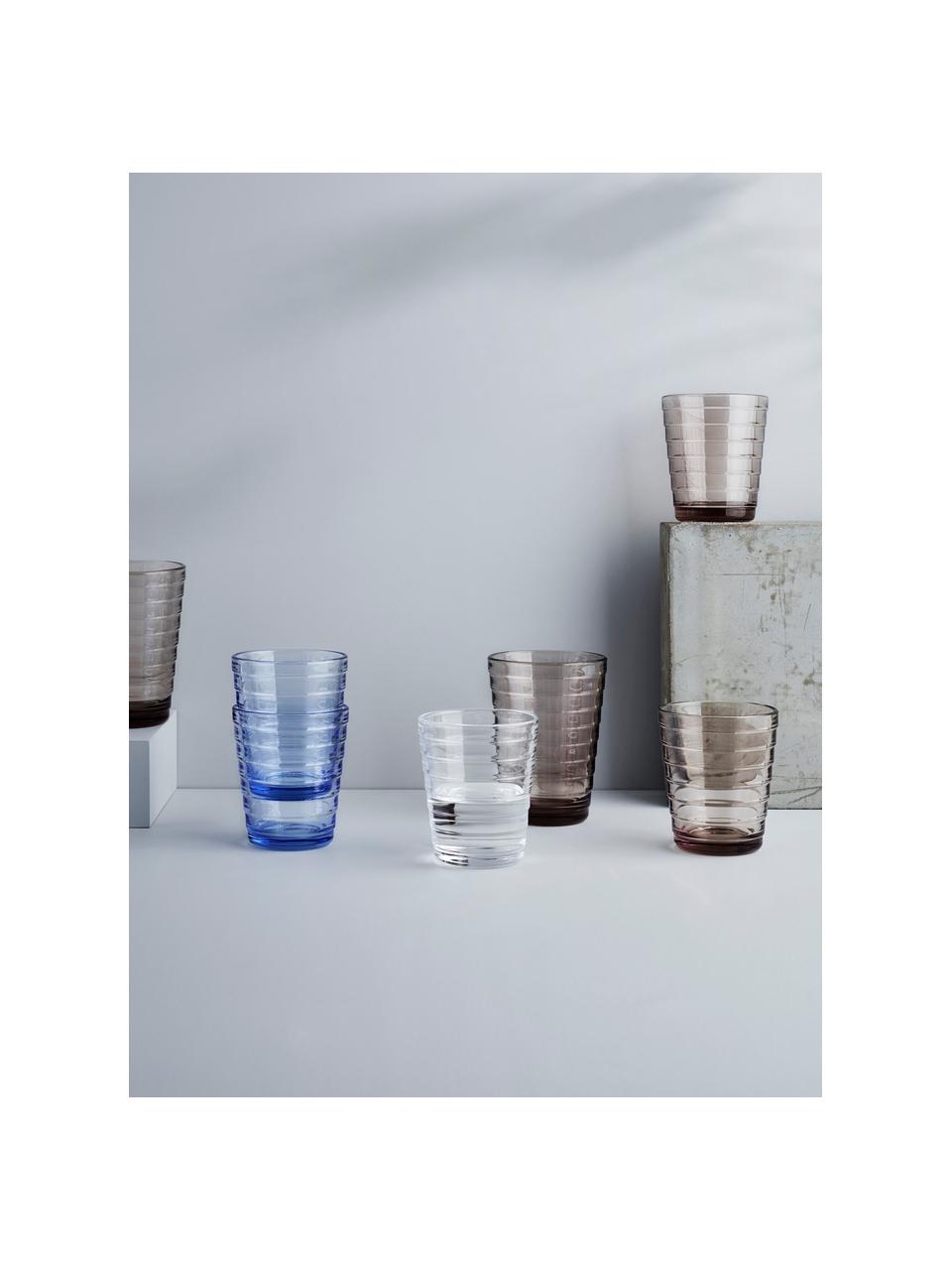 Wassergläser Aino Aalto, 2 Stück, Glas, Blau, transparent, Ø 7 x H 9 cm, 220 ml