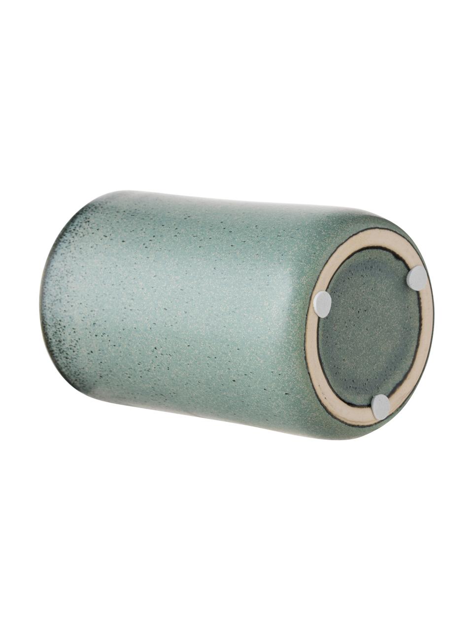 Keramik-Zahnputzbecher Mila, Keramik, glasiert, Graugrün, Ø 7 x H 12 cm