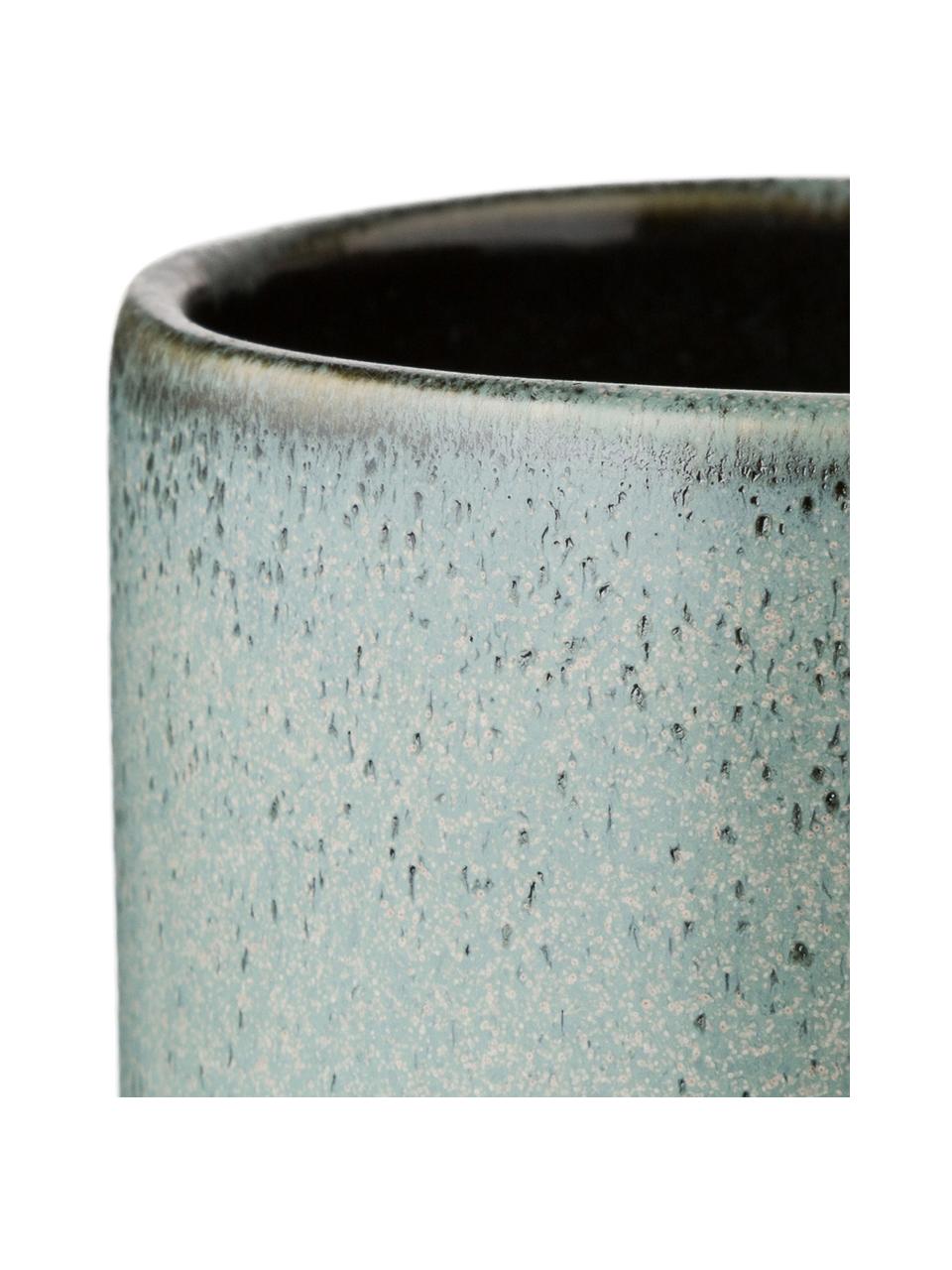 Porta spazzolini in ceramica Mila, Ceramica, smaltata, Verde grigio, Ø 7 x Alt. 12 cm