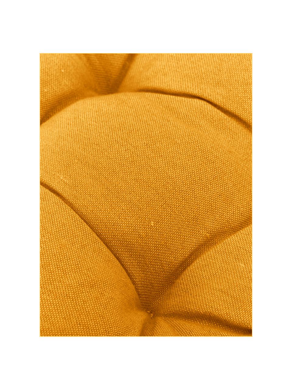 Einfarbiges Sitzkissen Panama in Gelb, Bezug: 50% Baumwolle, 45% Polyes, Gelb, 45 x 45 cm