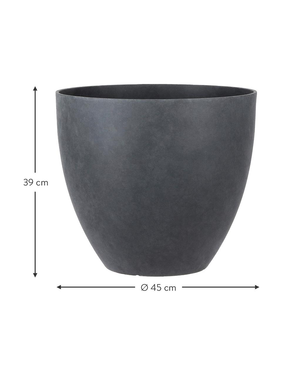 Grand pot de fleurs Bravo, Plastique, Anthracite, Ø 45 x haut. 39 cm