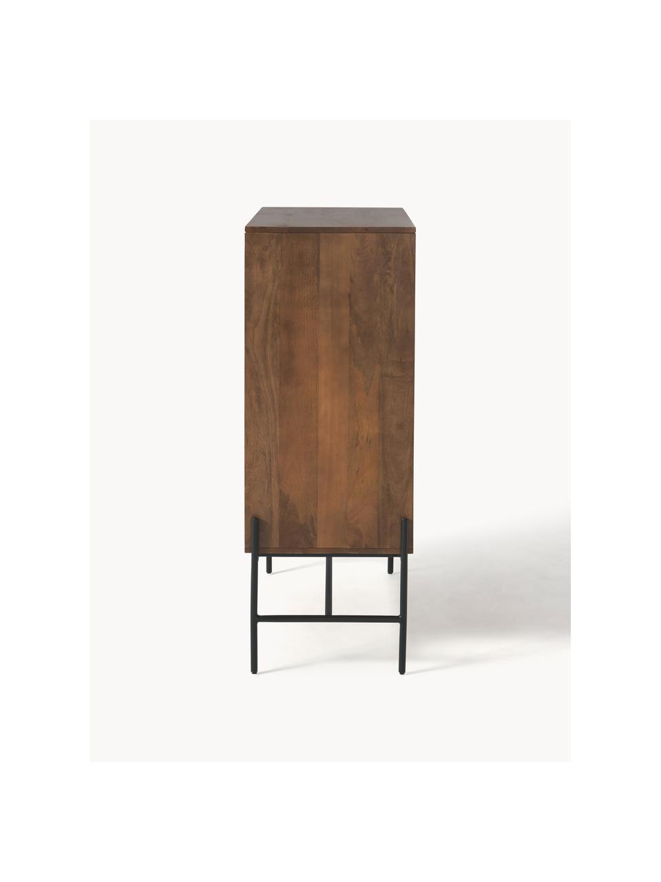 Highboard Vienna mit Wiener Geflecht, Korpus: Mangoholz, Mangoholz, B 100 x H 120 cm