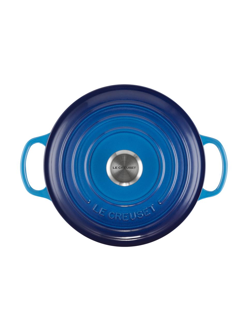 Ronde braadpan Signature Collection uit gietijzer, Geëmailleerd gietijzer, Blauwtinten, Ø 20 x H 12 cm