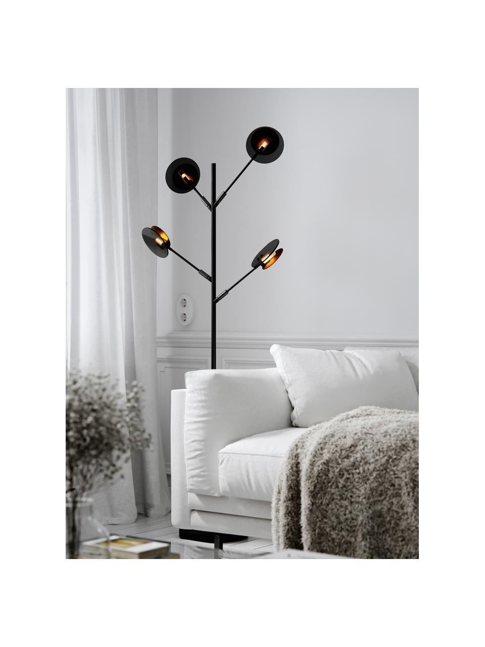 Veľká stojacia LED lampa Turno, Čierna, V 176 cm