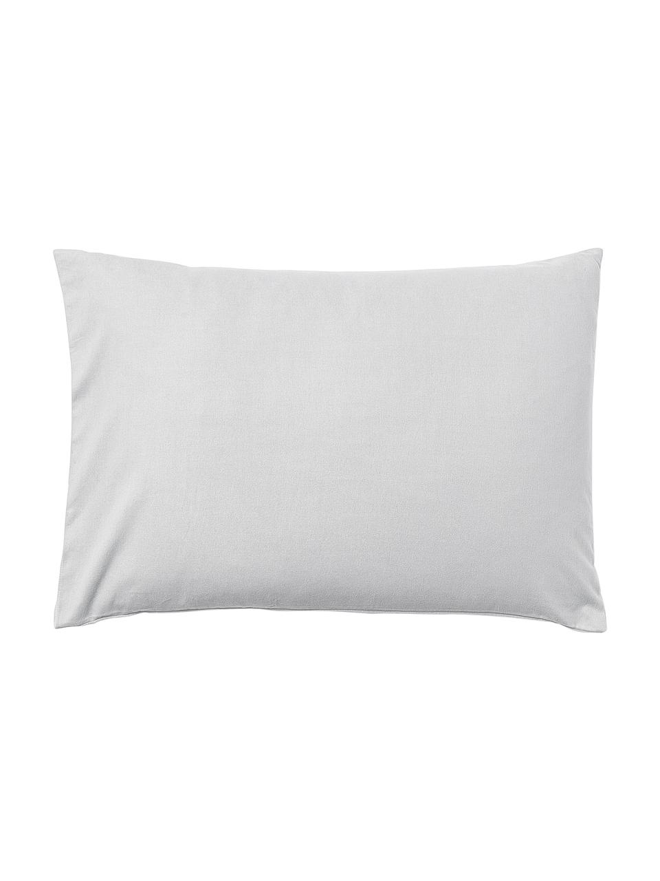 Taie d'oreiller en flanelle Biba, Gris clair, larg. 50 x long. 70 cm