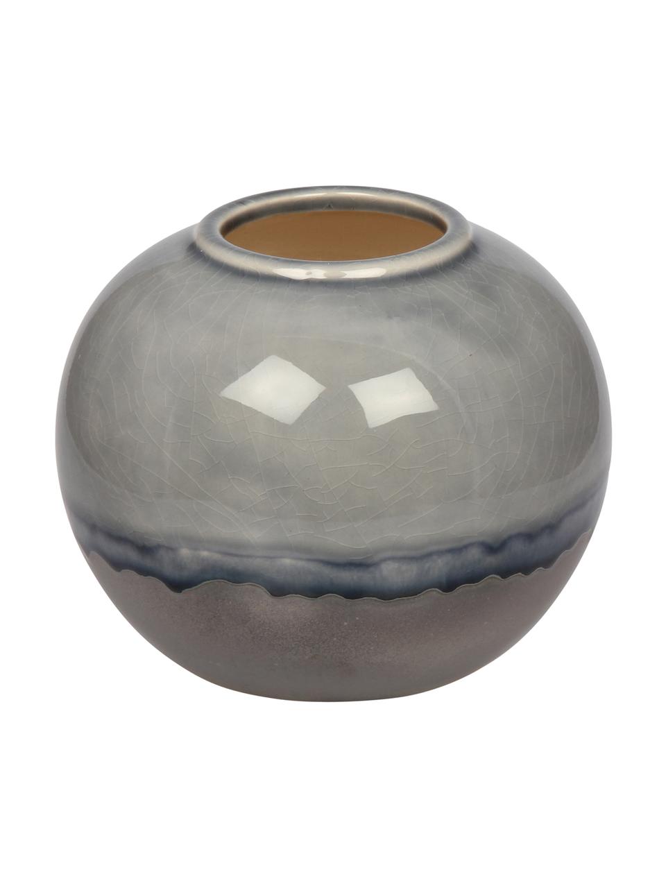 Malá dekorativní váza z kameniny Rumble, Odstíny šedé, modrá