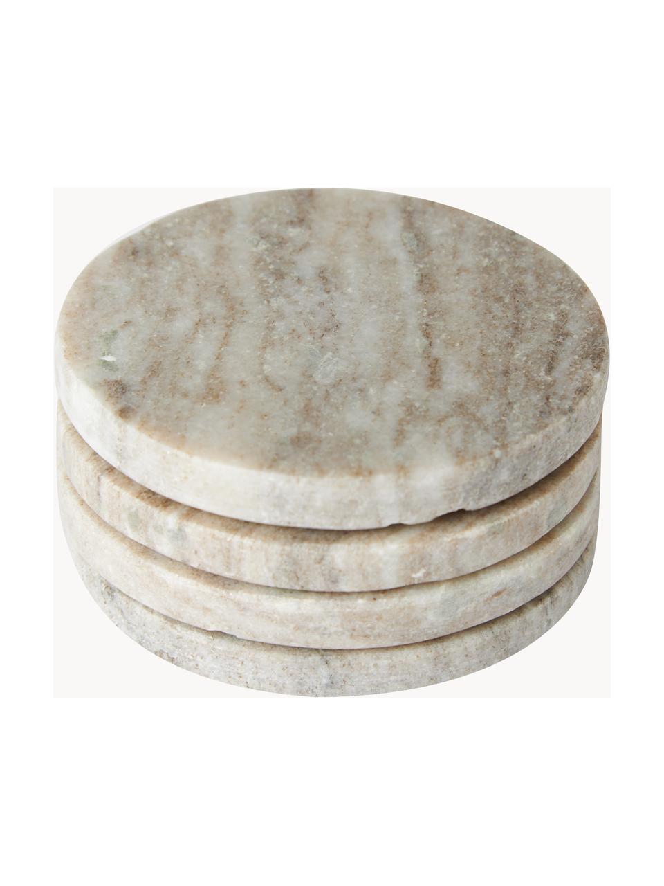 Marmor-Untersetzer Callum, 4 Stück, Marmor, Beige, marmoriert, Ø 10 x H 1 cm