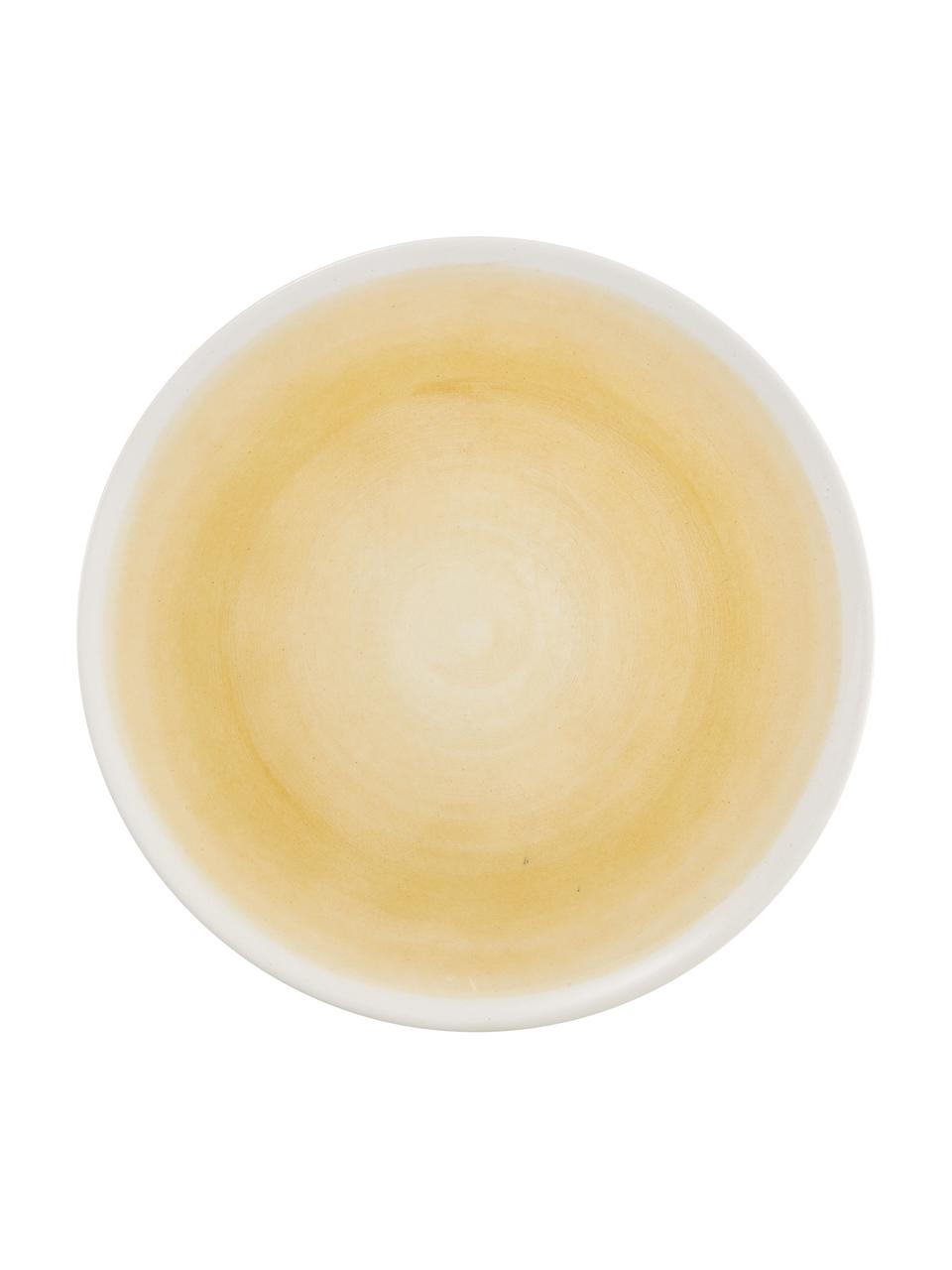 Handgemachte Speiseteller Pure matt/glänzend mit Farbverlauf, 6 Stück, Keramik, Gelb, Weiss, Ø 26 cm