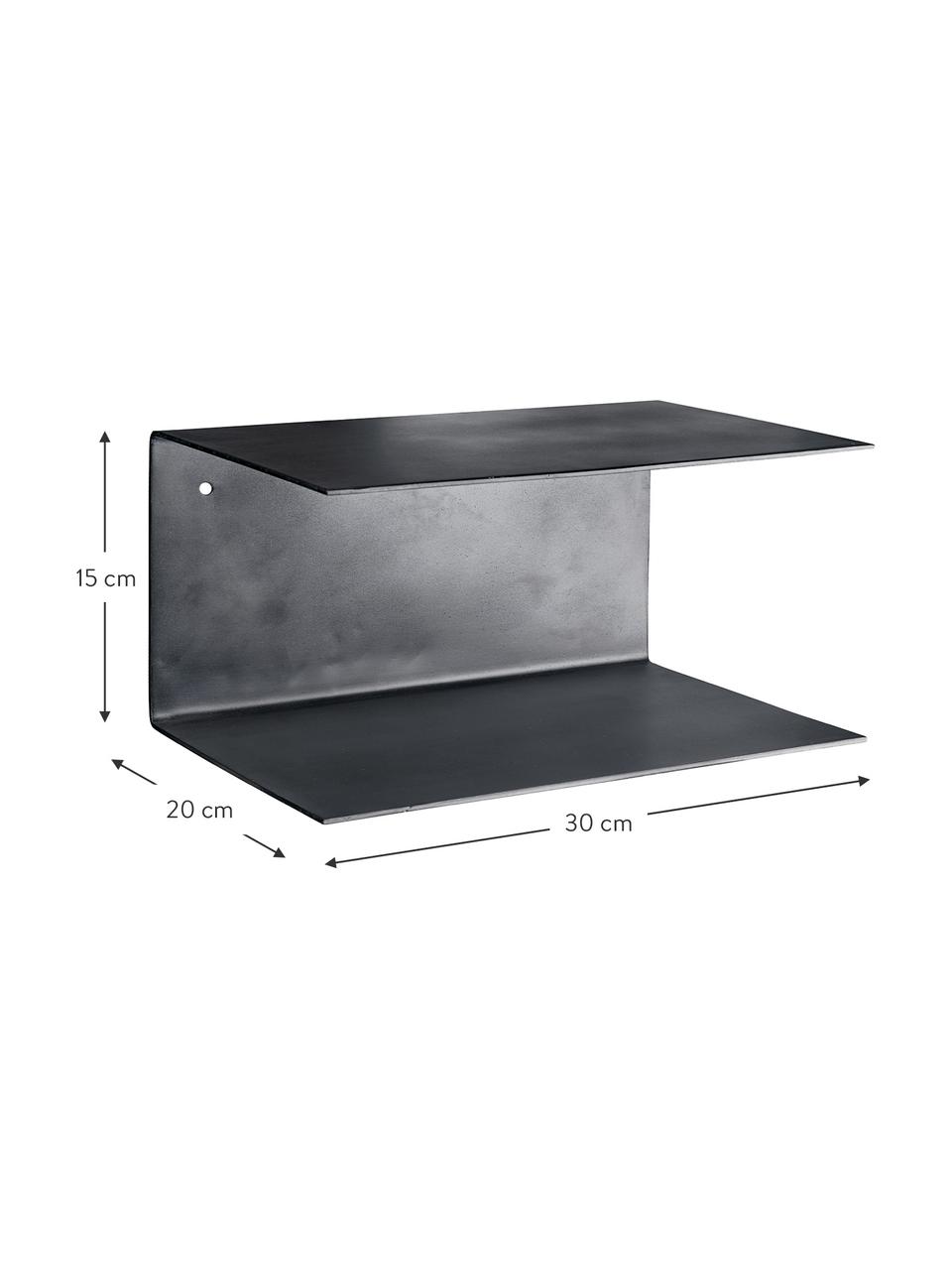 Estantería de pared Phantom, 2 uds., Metal pintado, Negro, An 30 x Al 15 cm