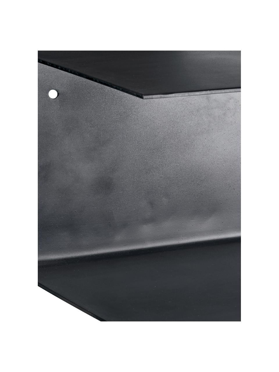 Wandplanken Phantom van metaal, 2 stuks, Gelakt metaal, Zwart, 30 x 15 cm