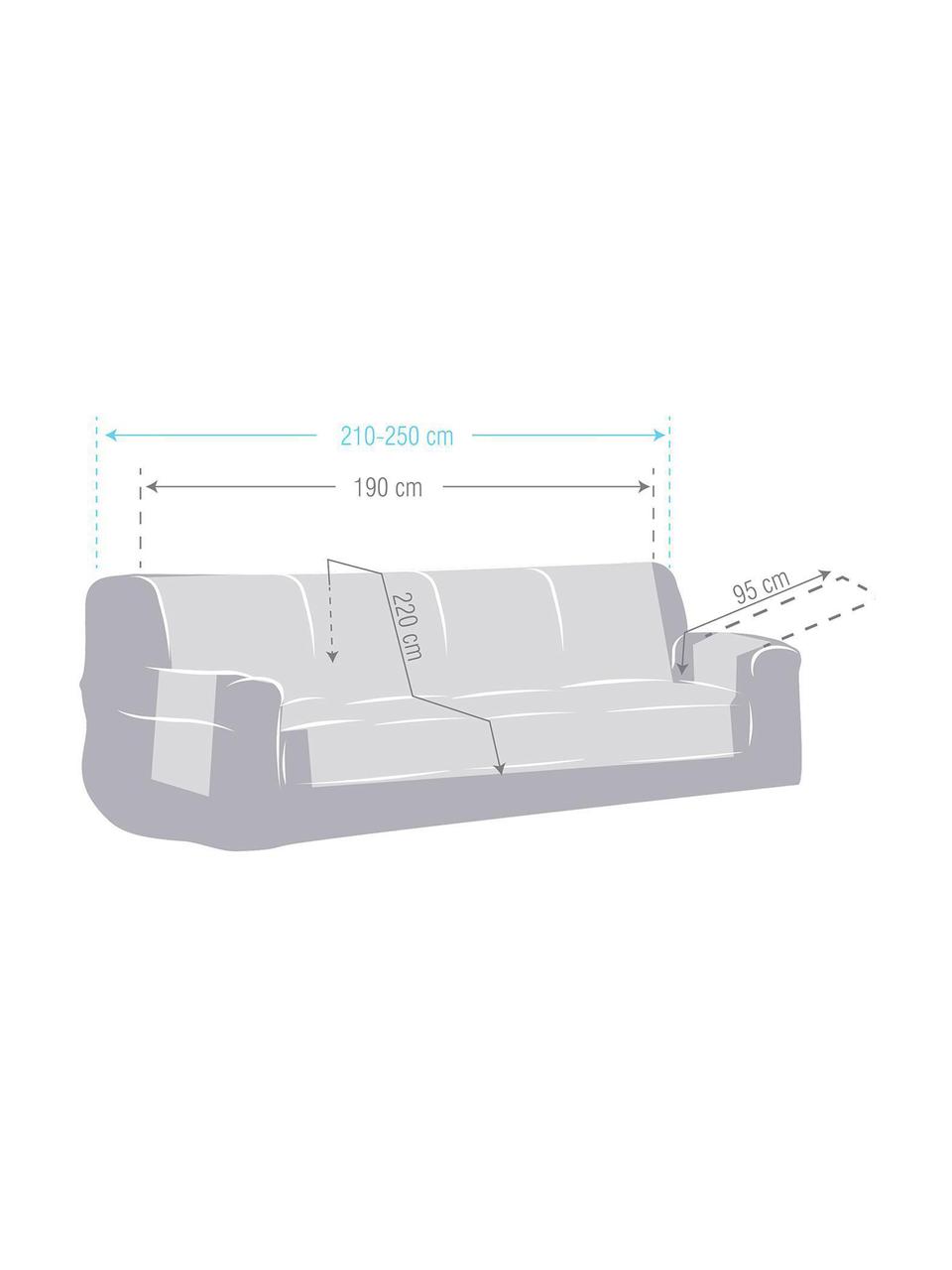Funda de sofá Levante, 65% algodón, 35% poliéster, Gris verdoso, 2 plazas (115 x 220cm)