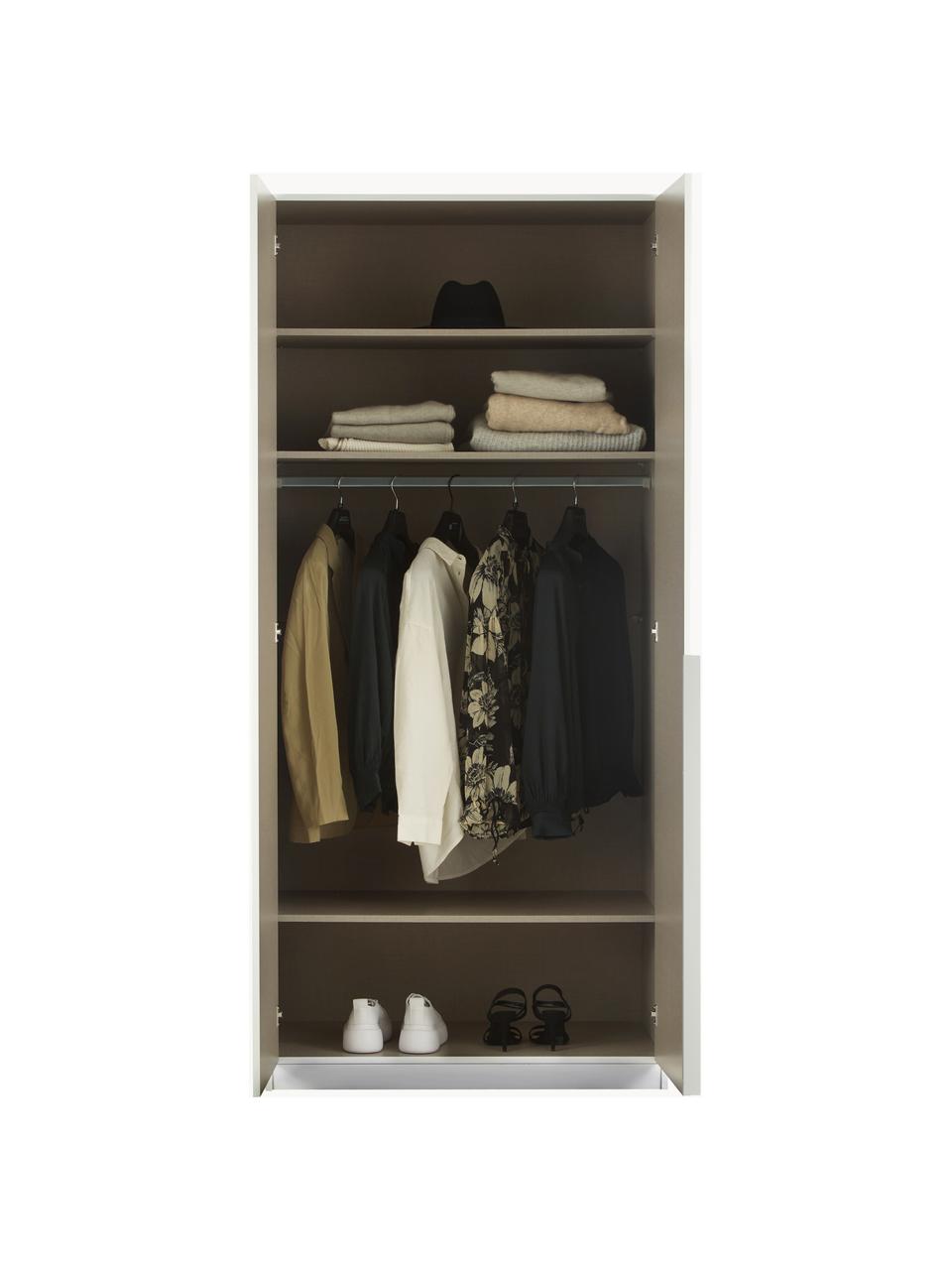 Drehtürenschrank Mia, 2-türig, Holzwerkstoff aus heimischen Hölzern aus nachhaltiger Forstwirtschaft, beschichtet, Grau, B 91 x H 210 cm