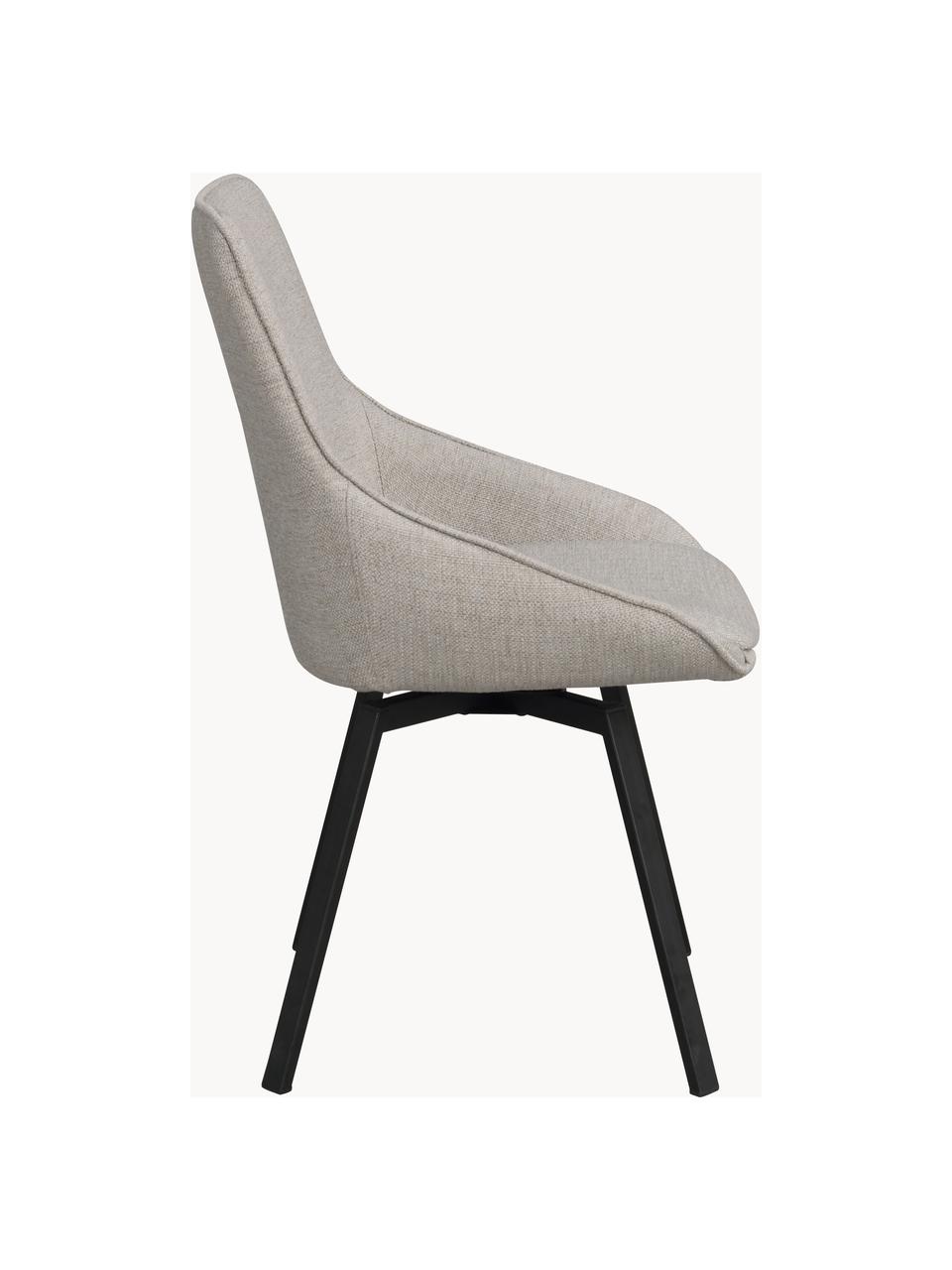 Otočná čalouněná židle Alison, Greige, černá, Š 51 cm, H 57 cm