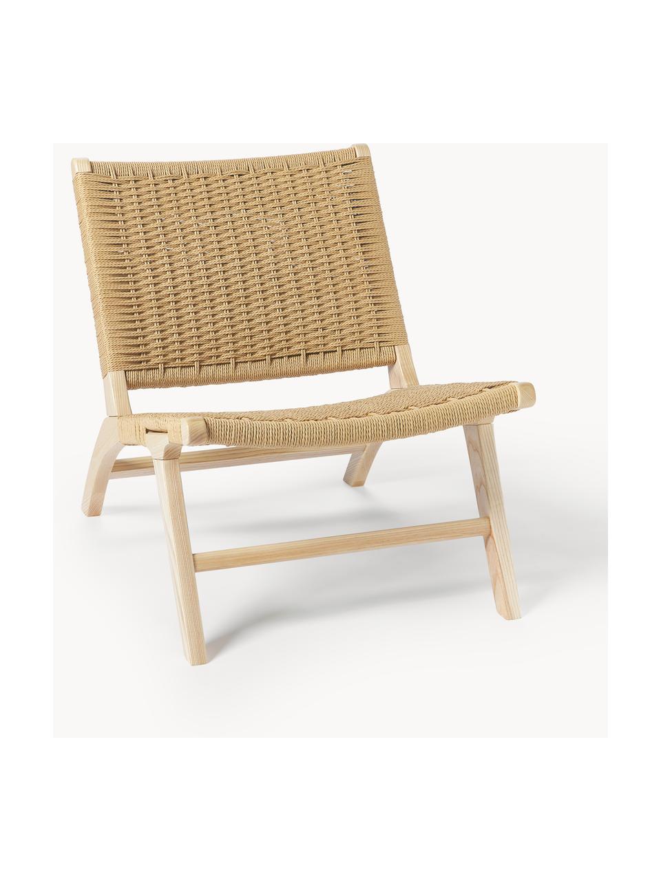 Chaise en bois de frêne tressage en rotin Ira, Bois de frêne, rotin, larg. 58 x haut. 69 cm