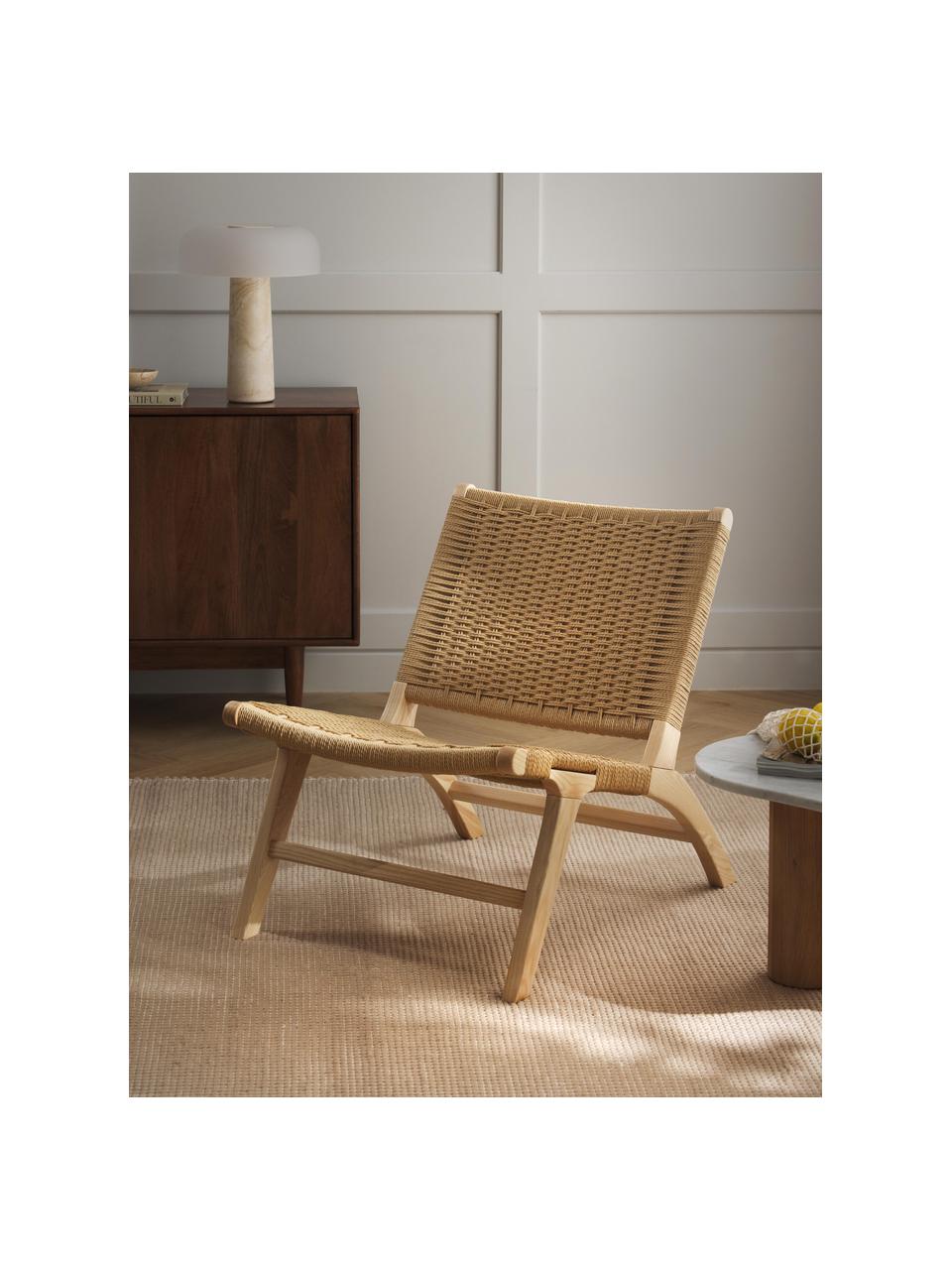 Chaise en bois de frêne tressage en rotin Ira, Bois de frêne, rotin, larg. 58 x haut. 69 cm