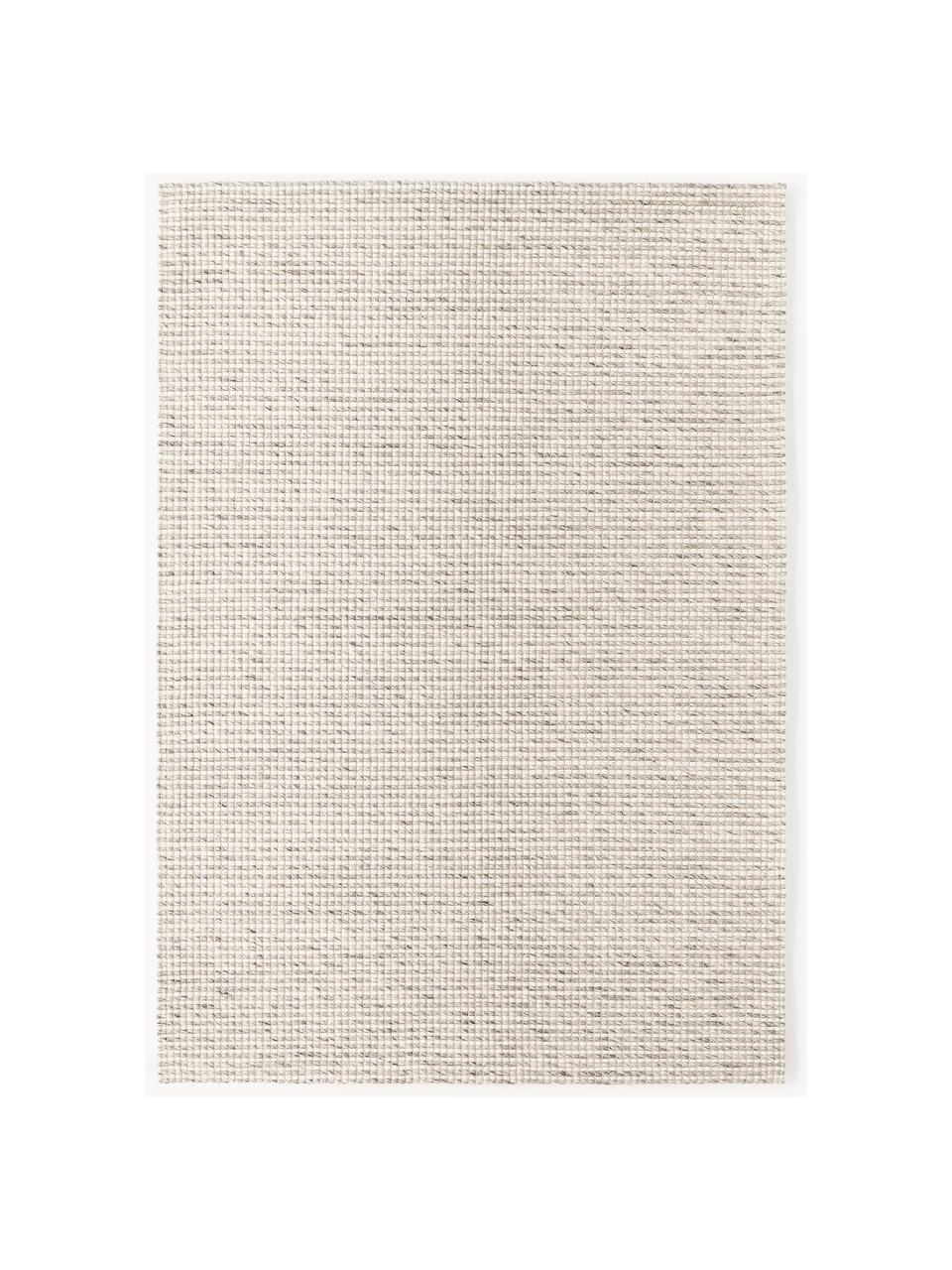 Alfombra de lana artesanal con flecos Rumi, Parte delantera: 65% lana (certificada RWS, Reverso: 100% poliéster Las alfomb, Tonos beige, An 80 x L 150 cm (Tamaño XS)