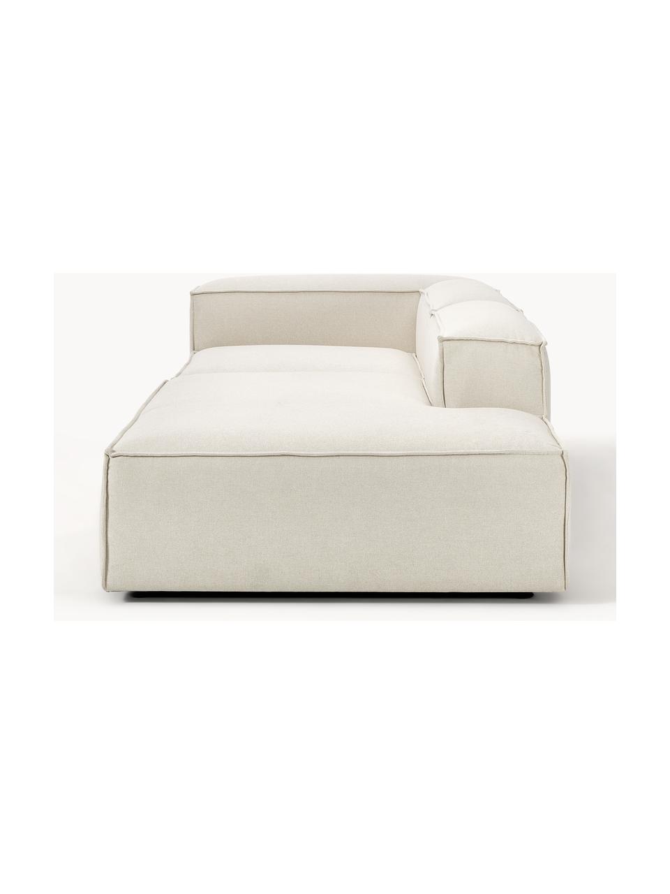 Chaise loungue componibile Lennon, Rivestimento: 100% poliestere Con 115.0, Struttura: legno di pino massiccio, , Piedini: plastica Questo prodotto , Tessuto bianco latte, Larg. 269 x Prof. 119 cm, schienale a sinistra