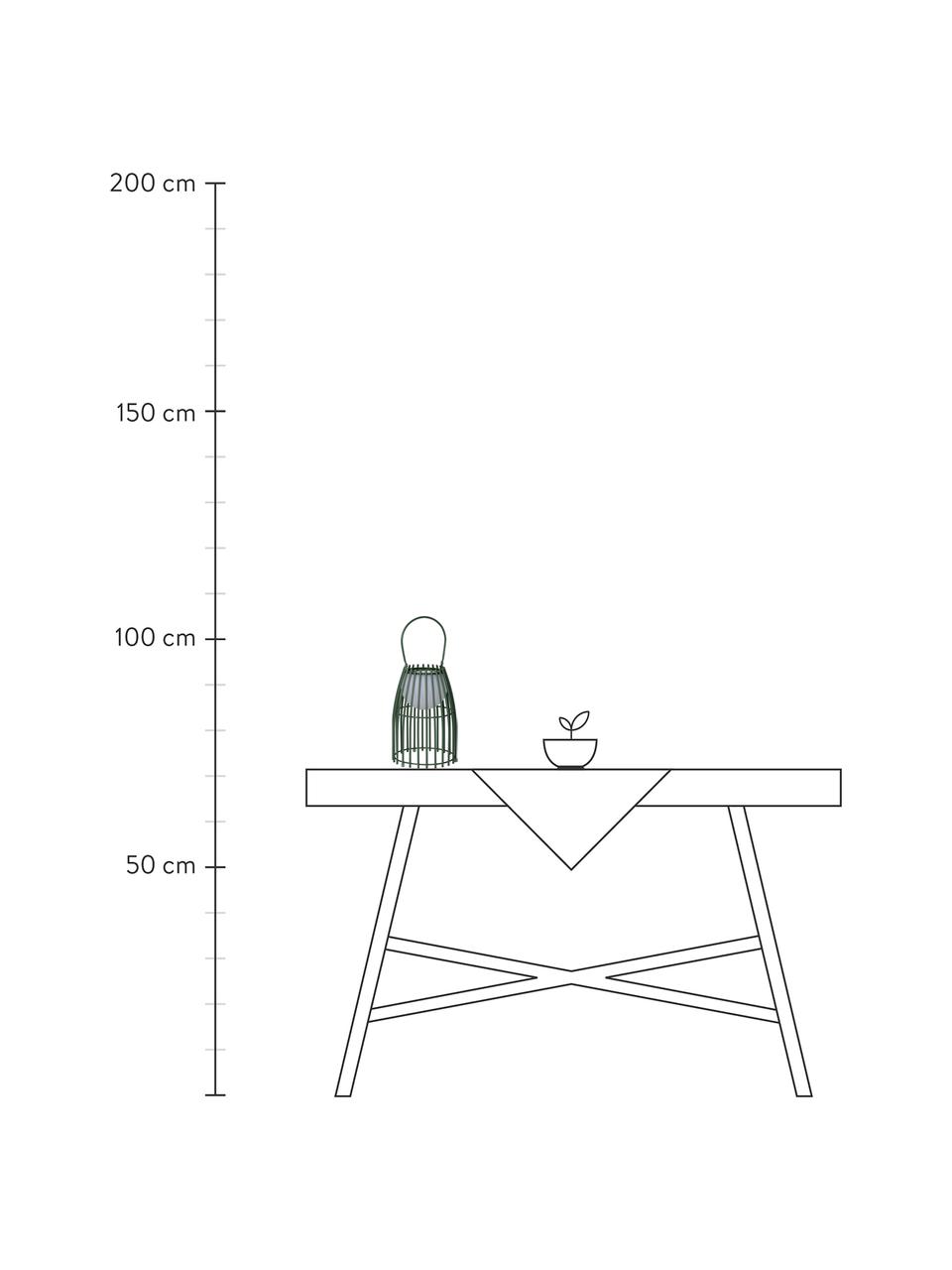 Mobile Dimmbare LED-Außentischlampe Fjara, Lampenschirm: Kunststoff, Grün, Weiß, Ø 18 x H 25 cm