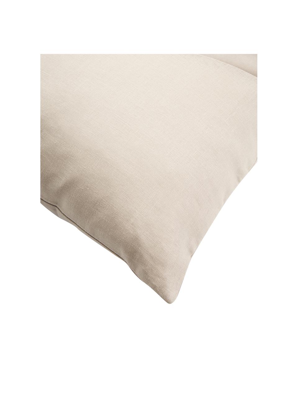 Kussenhoes Adelaide van fluweel/linnen in beige, Beige, B 45 x L 45 cm