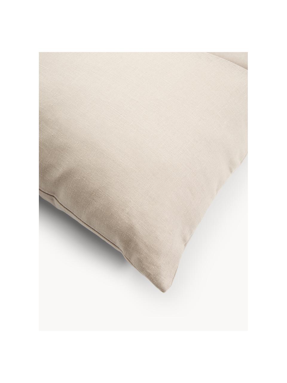 Housse de coussin velours/lin Adelaide, Beige, larg. 45 x long. 45 cm