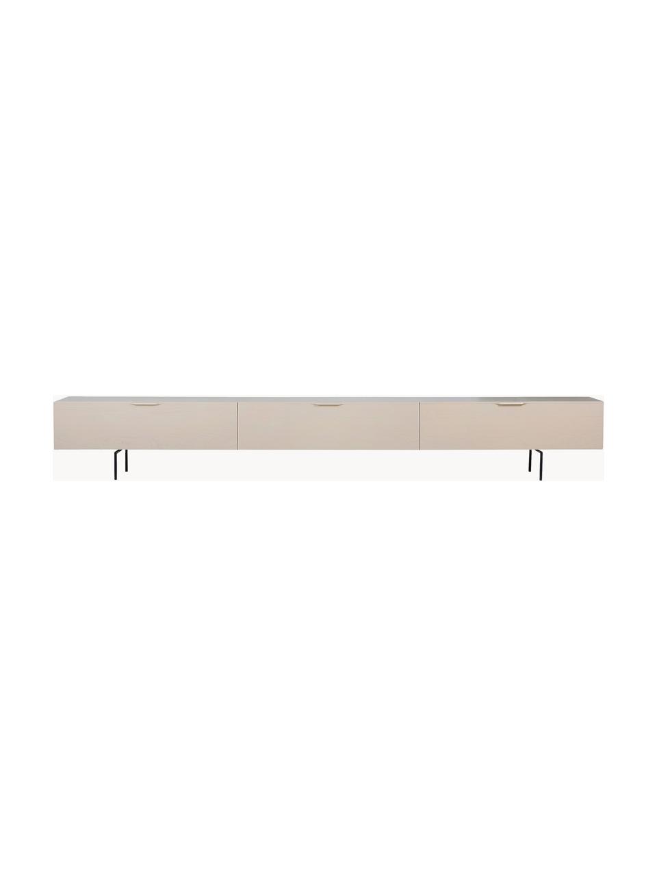 Mobile TV Tave, Piedini: metallo rivestito, Legno chiaro, Larg. 250 x Alt. 36 cm